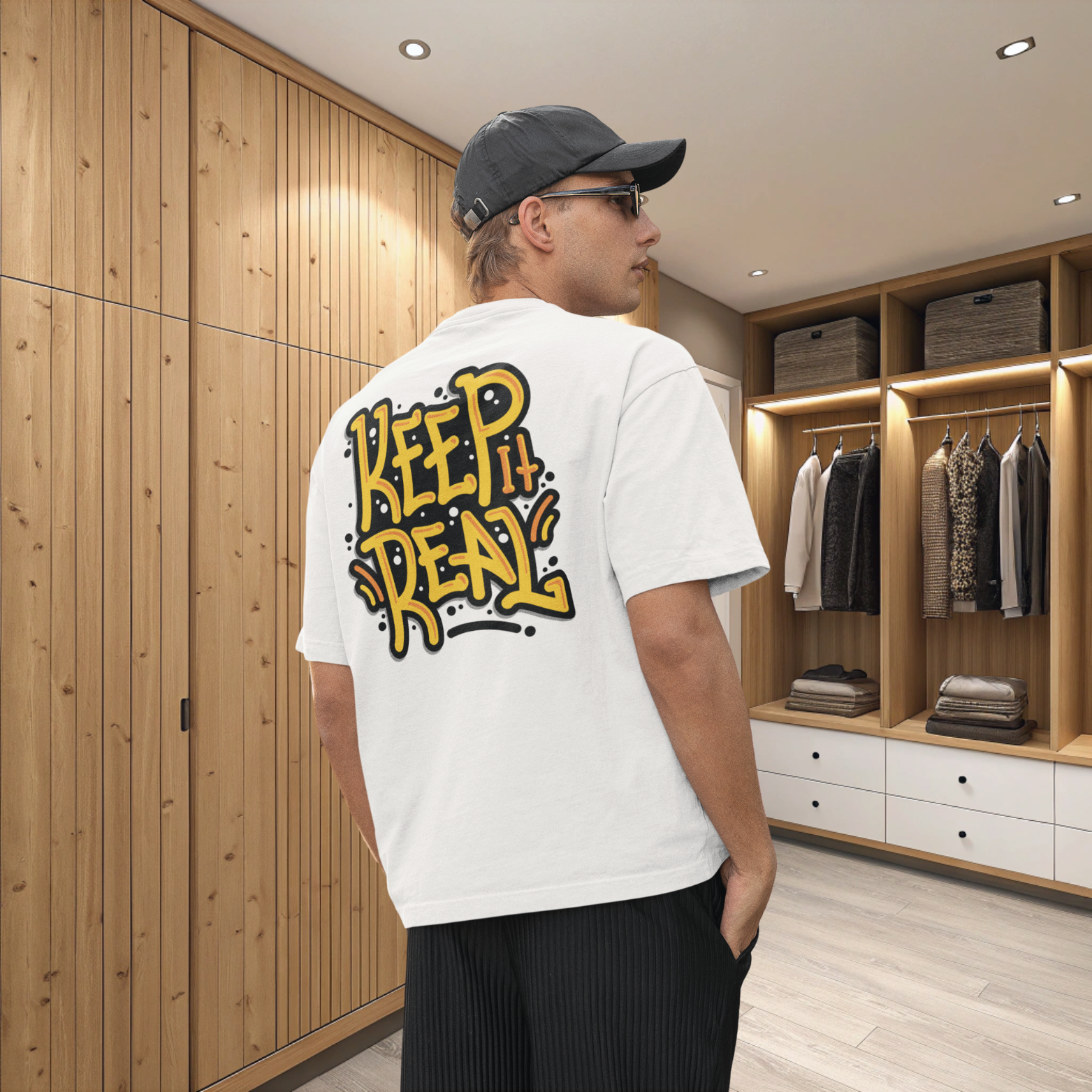 Streetwear Oversized Back Printed T-Shirt in White