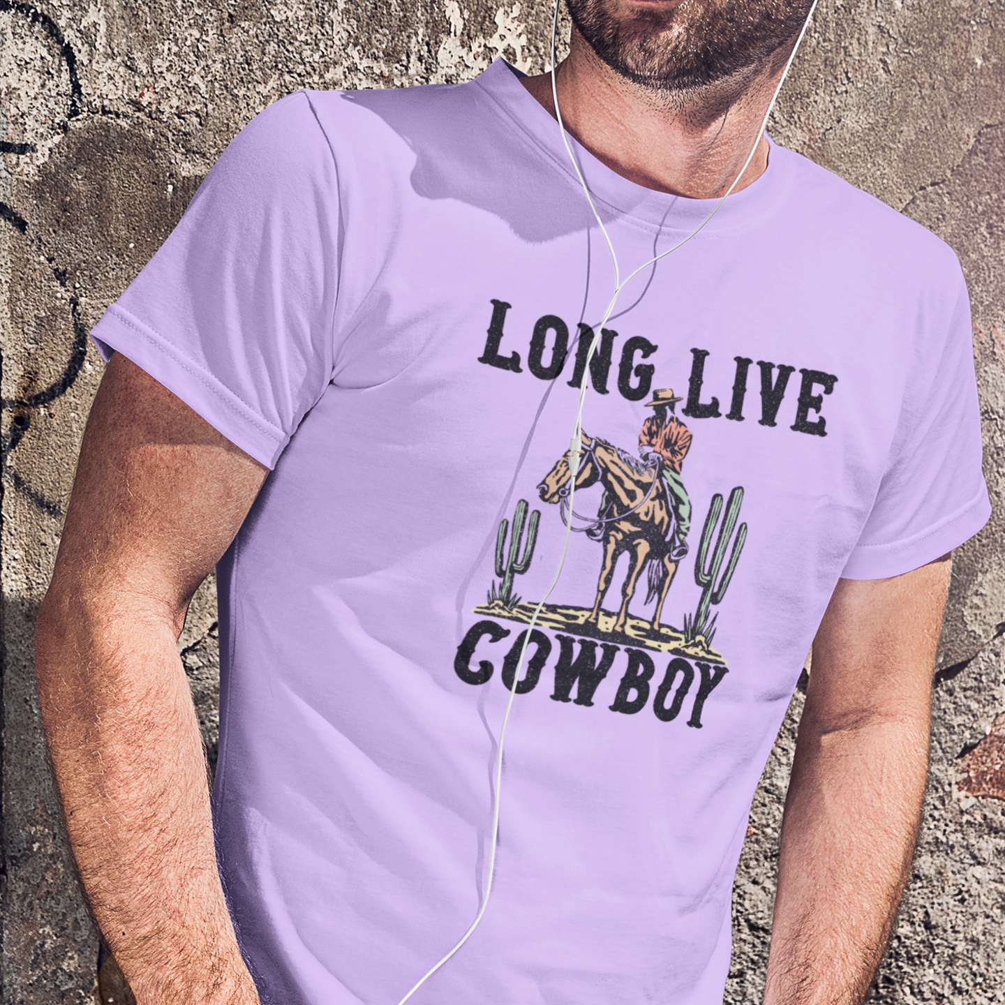 Men cow boy printed half sleeve round neck T-Shirt