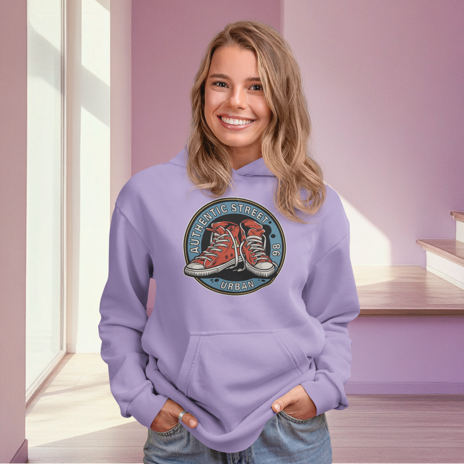 Women monogram graphic printed classic fit streetwear Hoodie