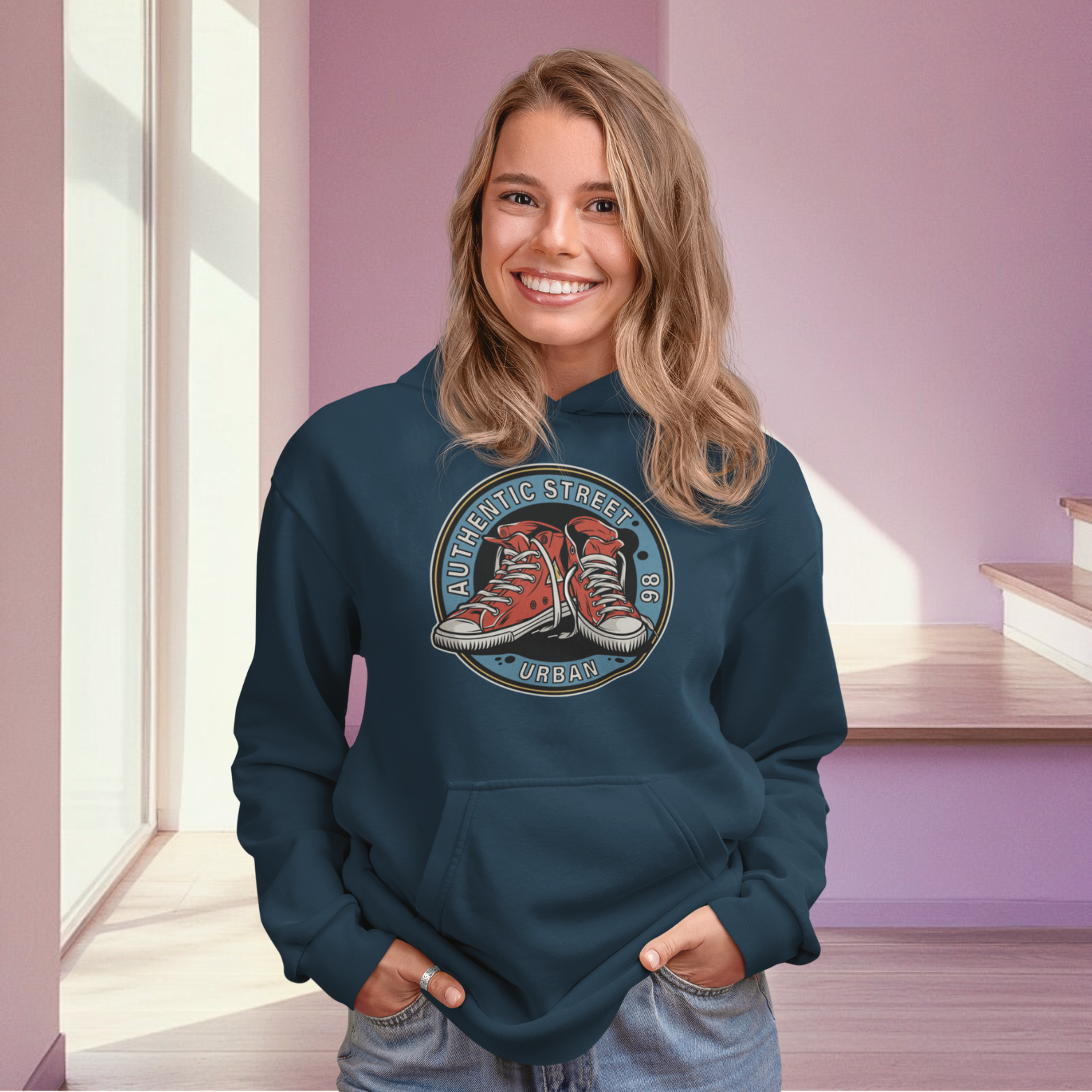 Women monogram graphic printed classic fit streetwear Hoodie