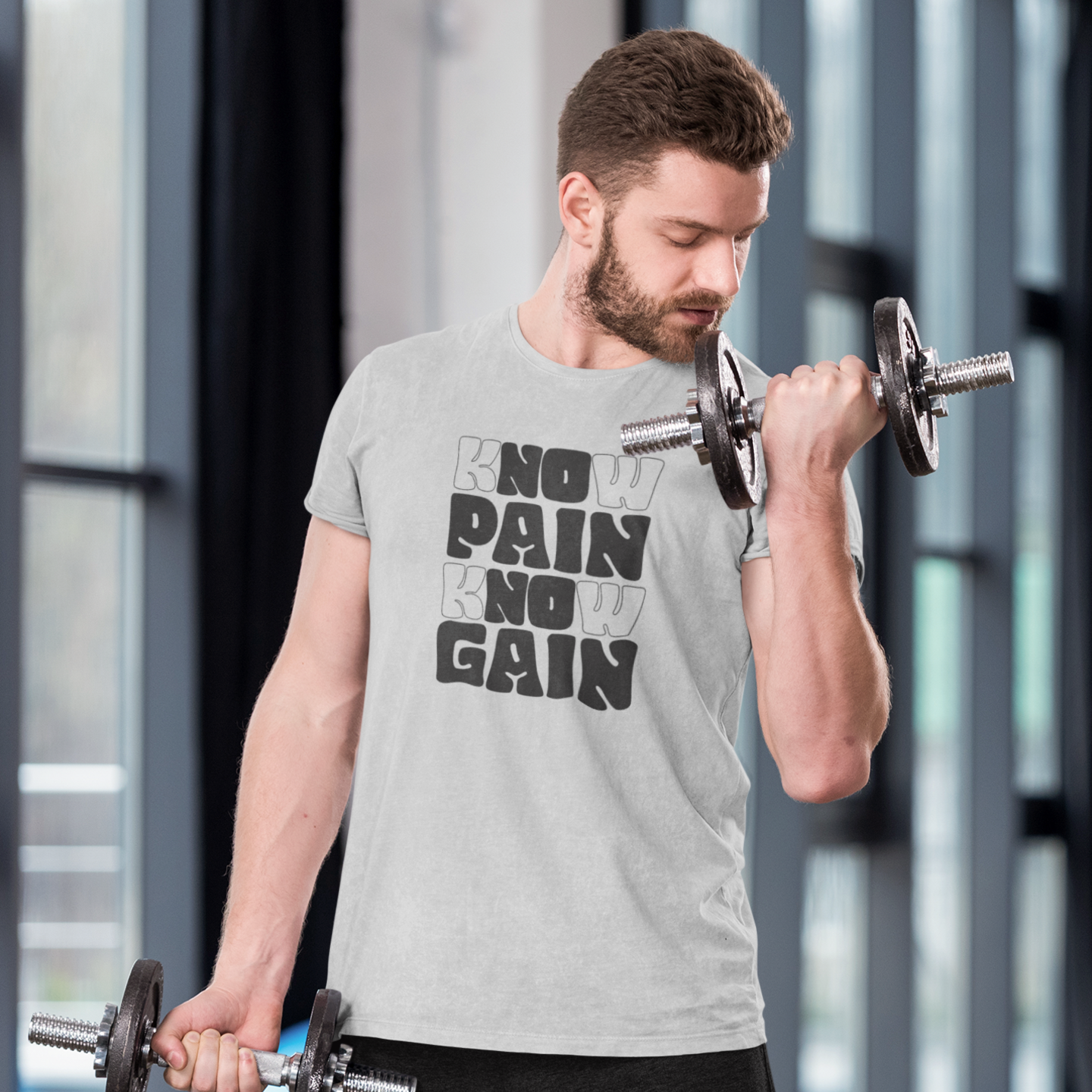 Men gym motivational text Printed Crew Neck T-Shirt