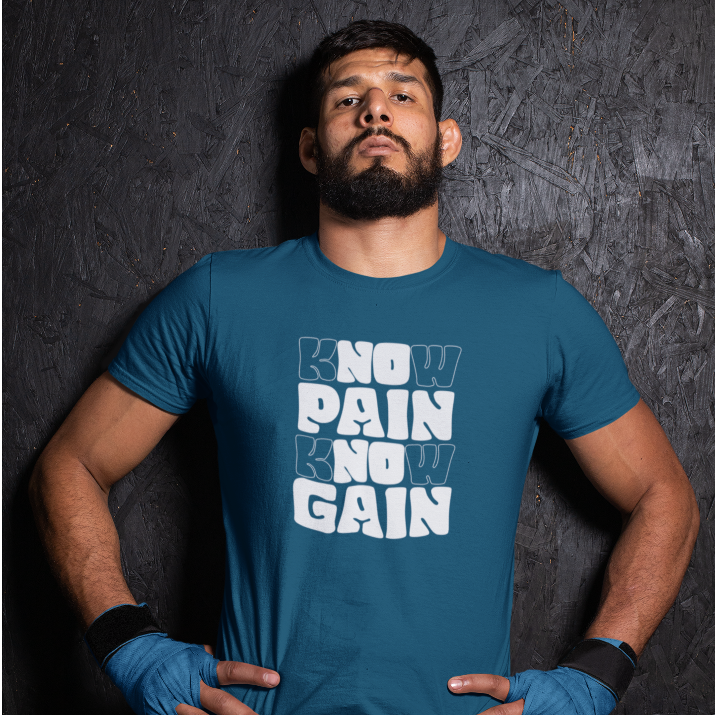 Men gym motivational text Printed Crew Neck T-Shirt