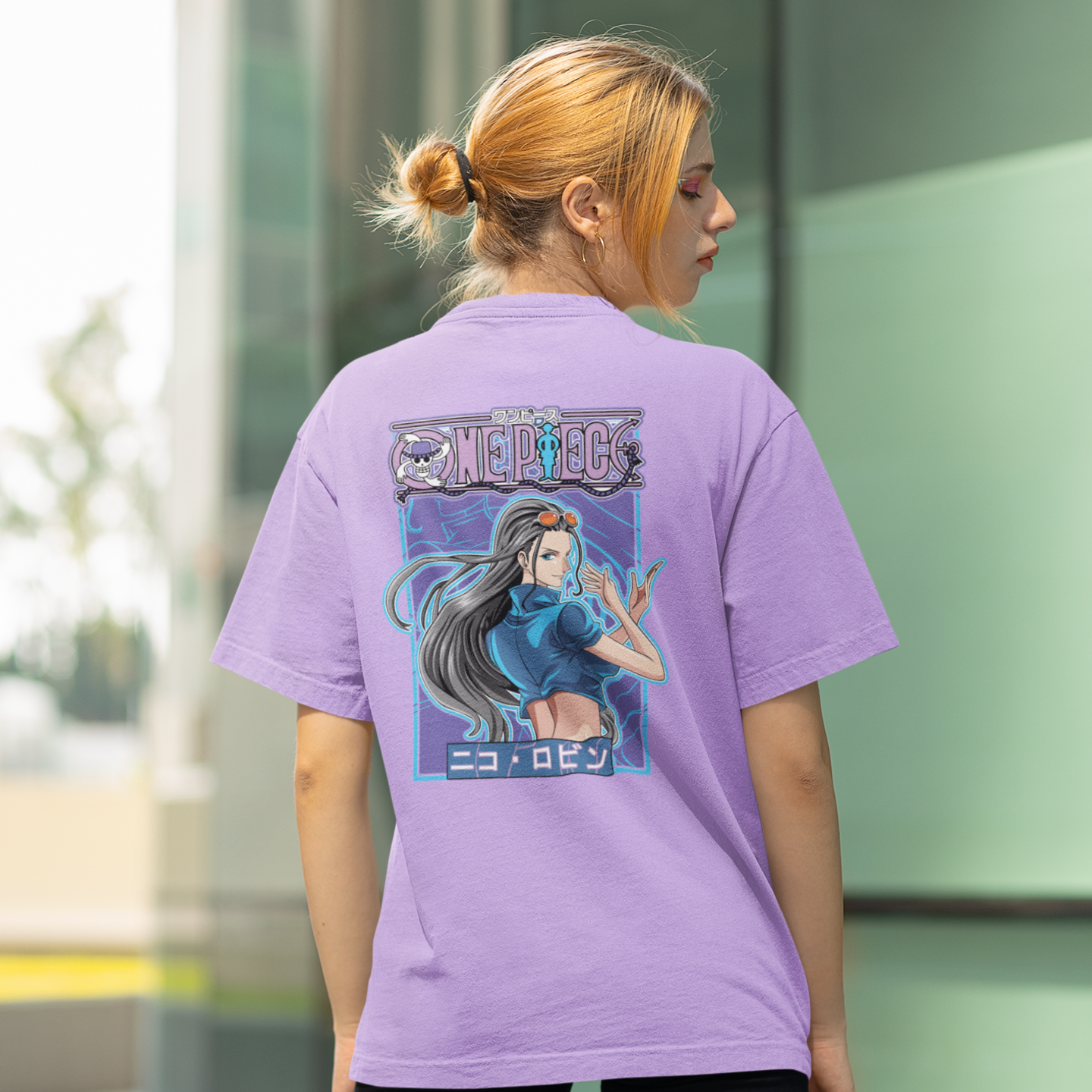 Women Nico robin graphic back printed oversized Tee