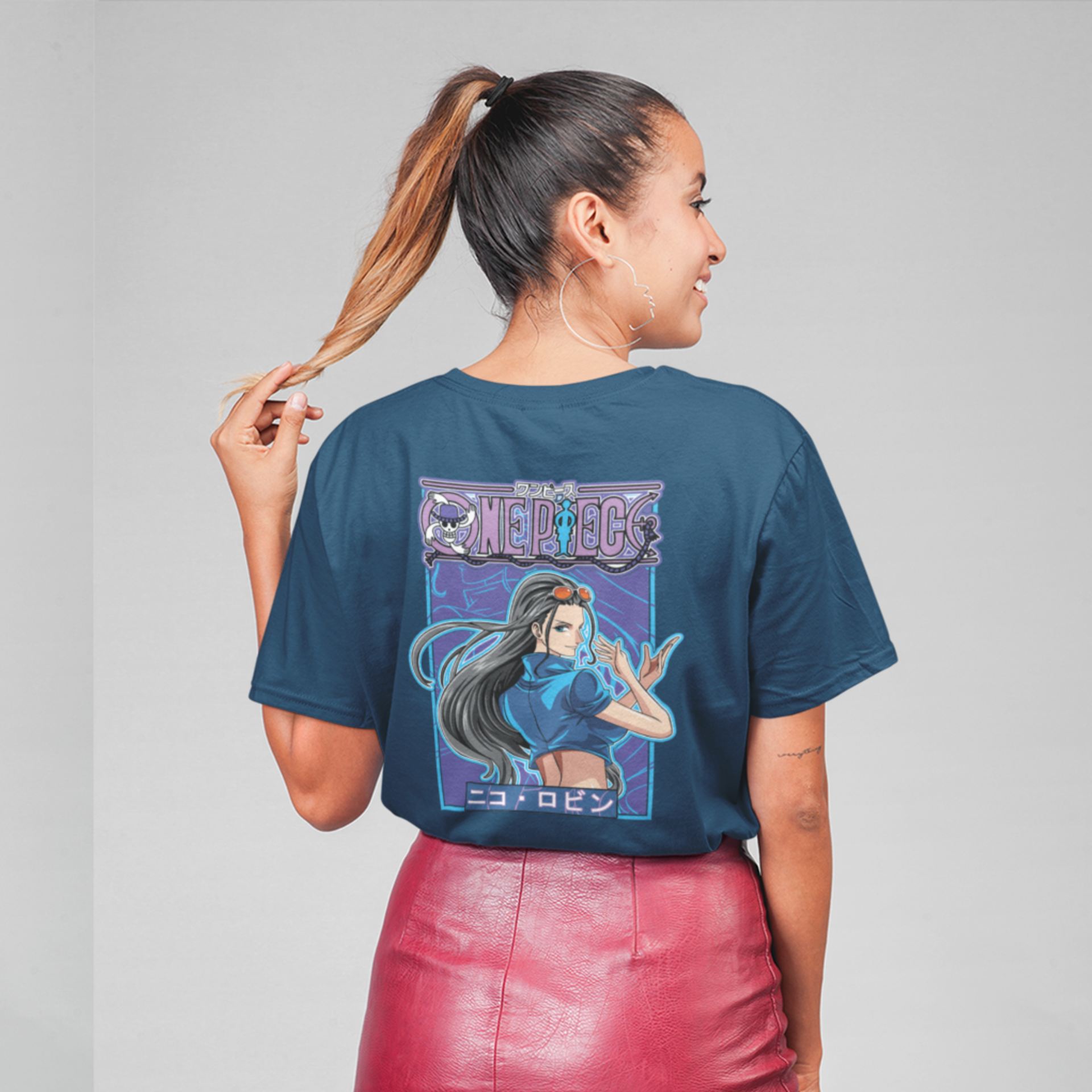 Women Nico robin graphic back printed oversized Tee