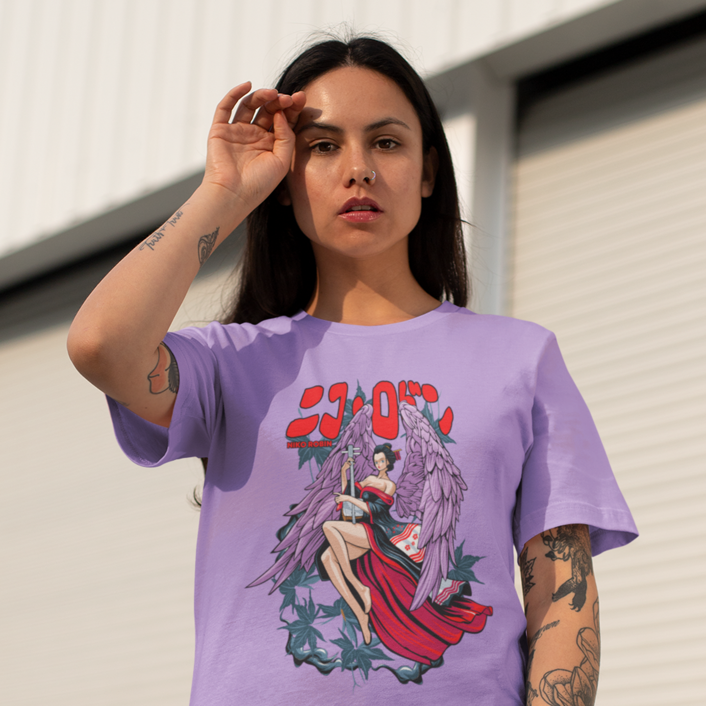 Women nico robin graphic printed crew neck oversized Tee