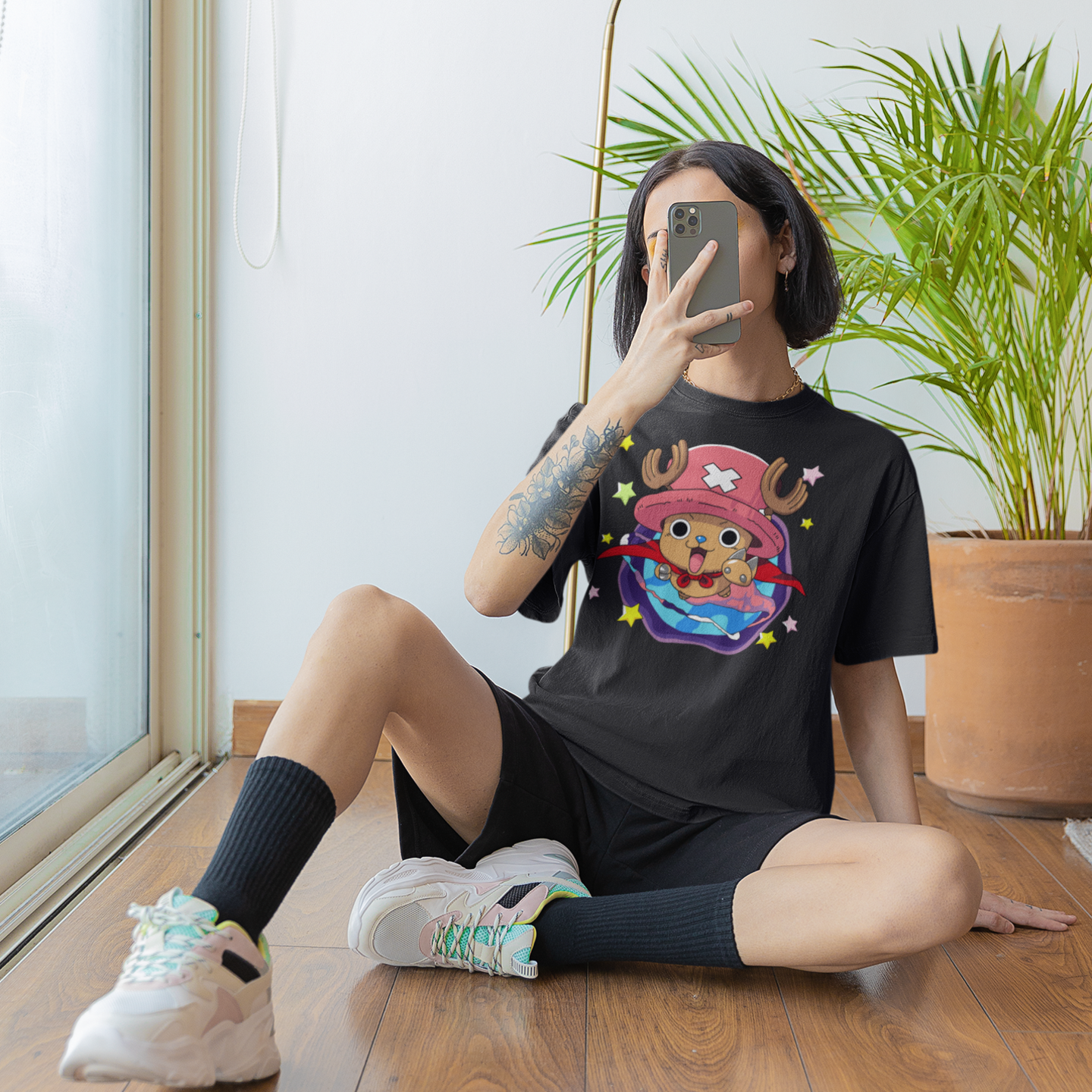 Women tony tony chopper Graphic printed Oversized Tee