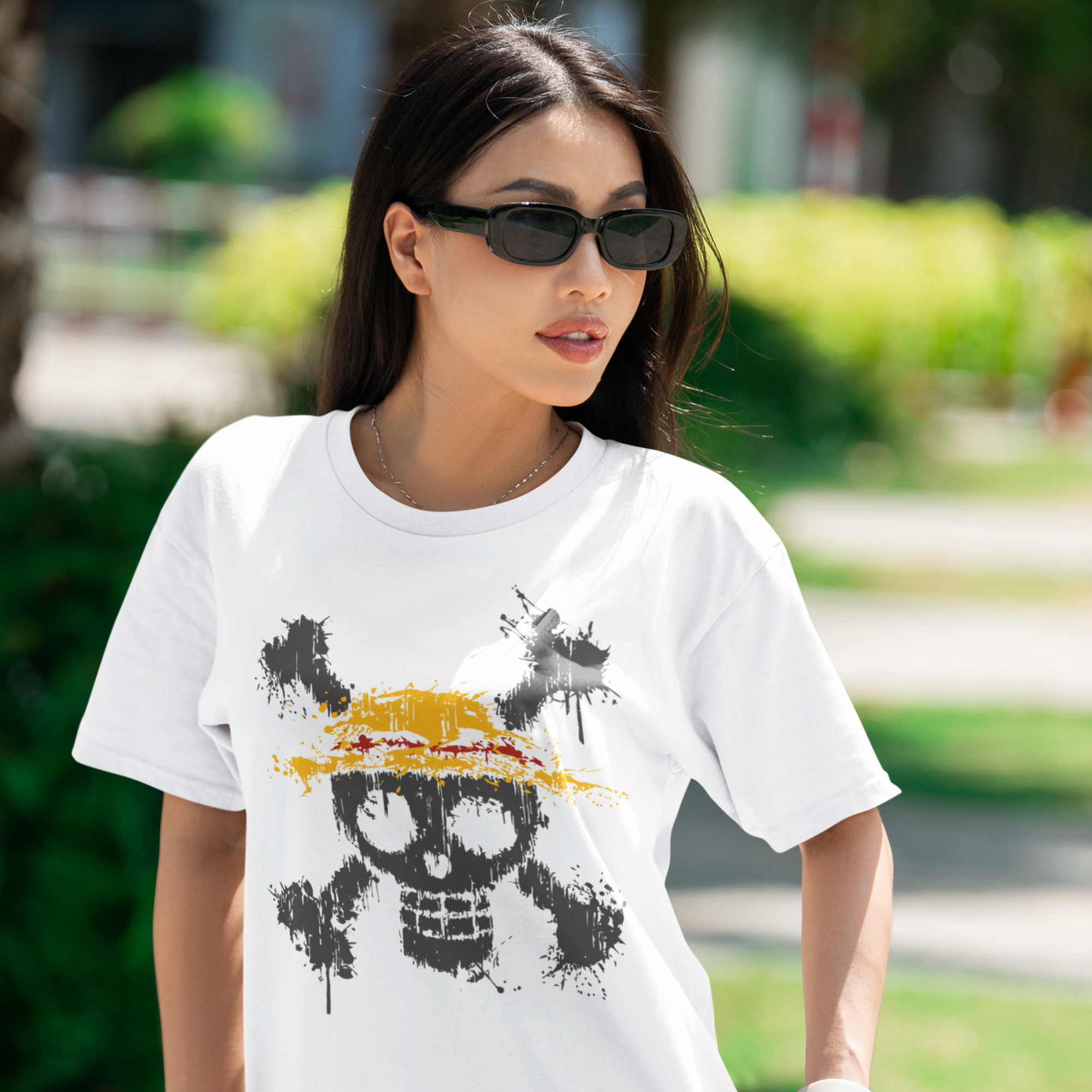 Women anime epic printed oversized back view Tee