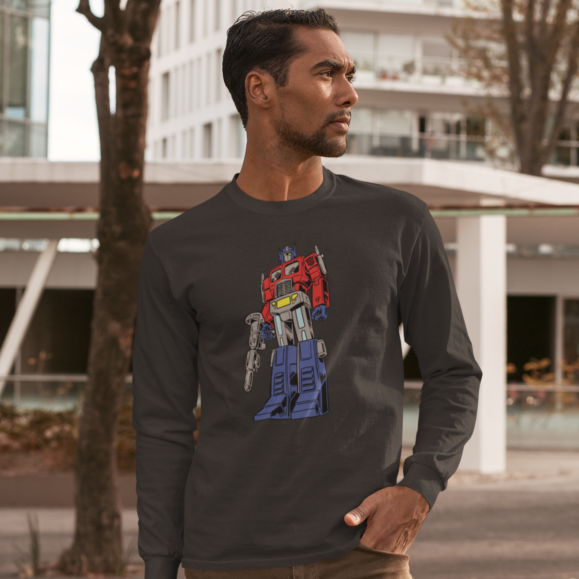 Men Optimus prime graphic printed full sleeve T-Shirt