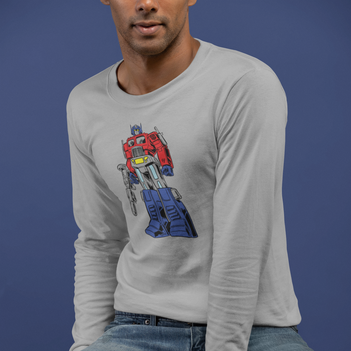 Men Optimus prime graphic printed full sleeve T-Shirt