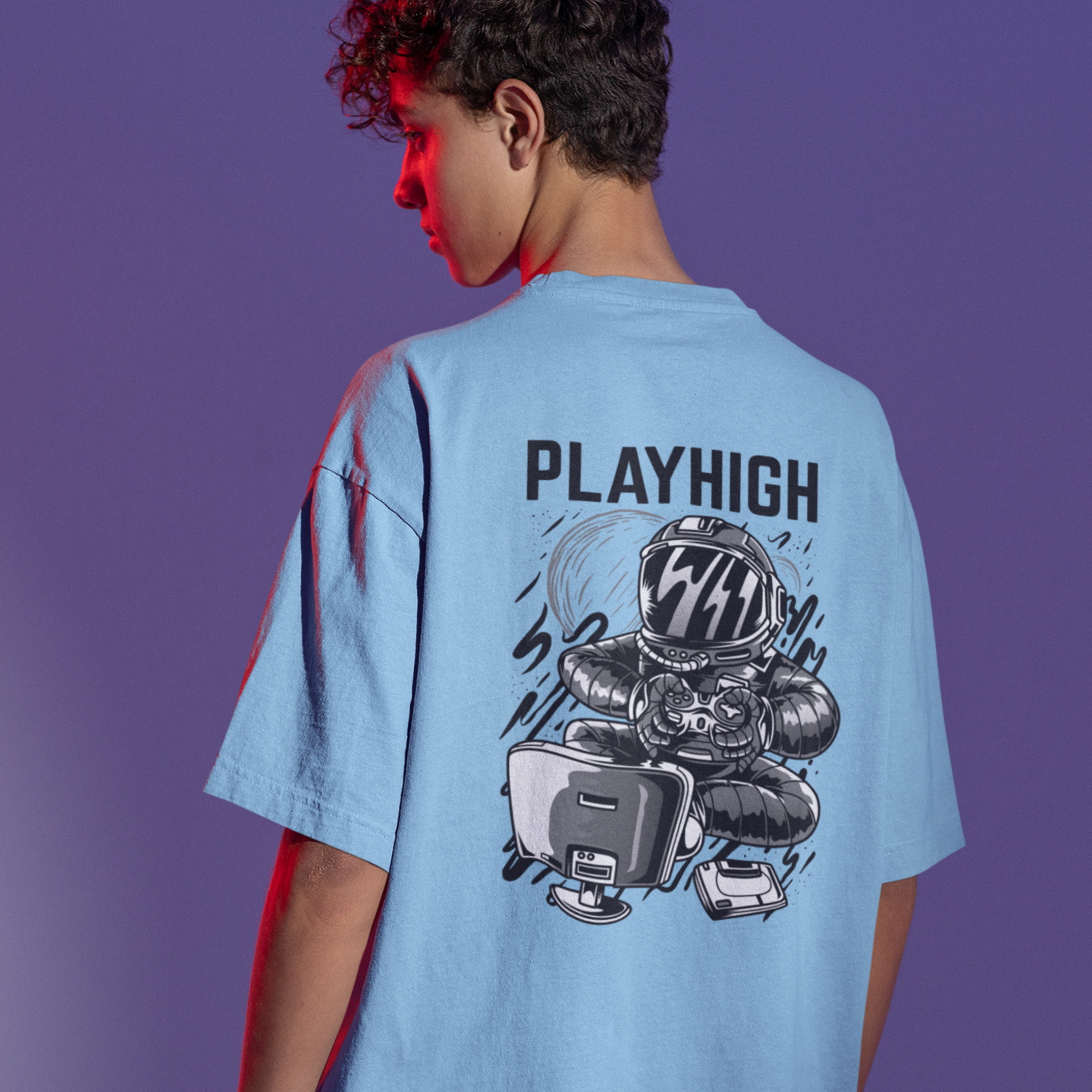 Trendy Oversized Back Print Men’s T-Shirt