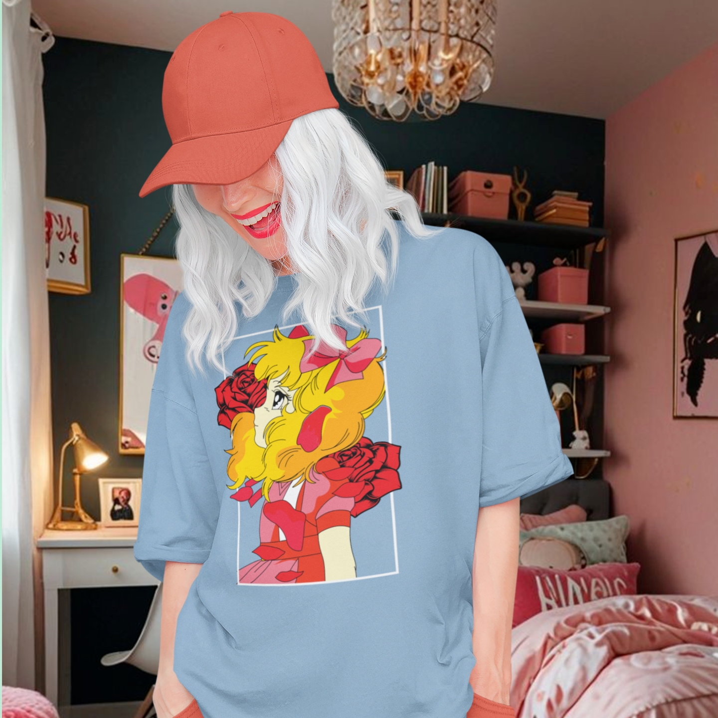 Women Candy Candy graphic printed oversized Tee