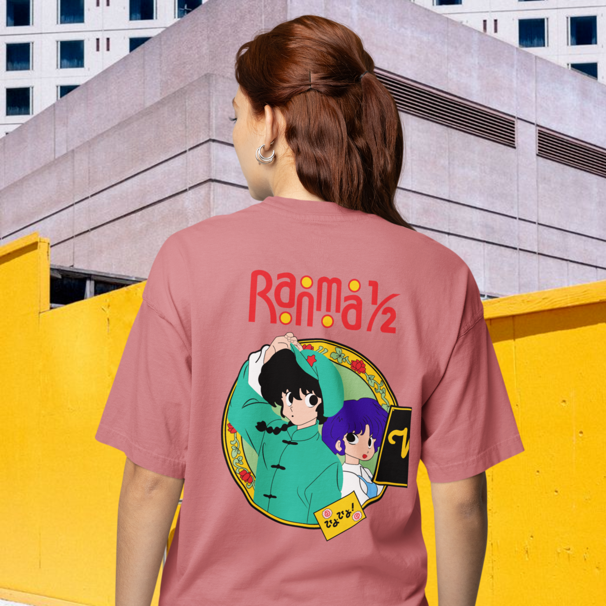 Women Ranma & Akane Graphic back printed oversized Tee