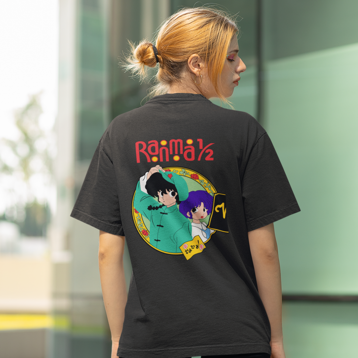 Women Ranma & Akane Graphic back printed oversized Tee