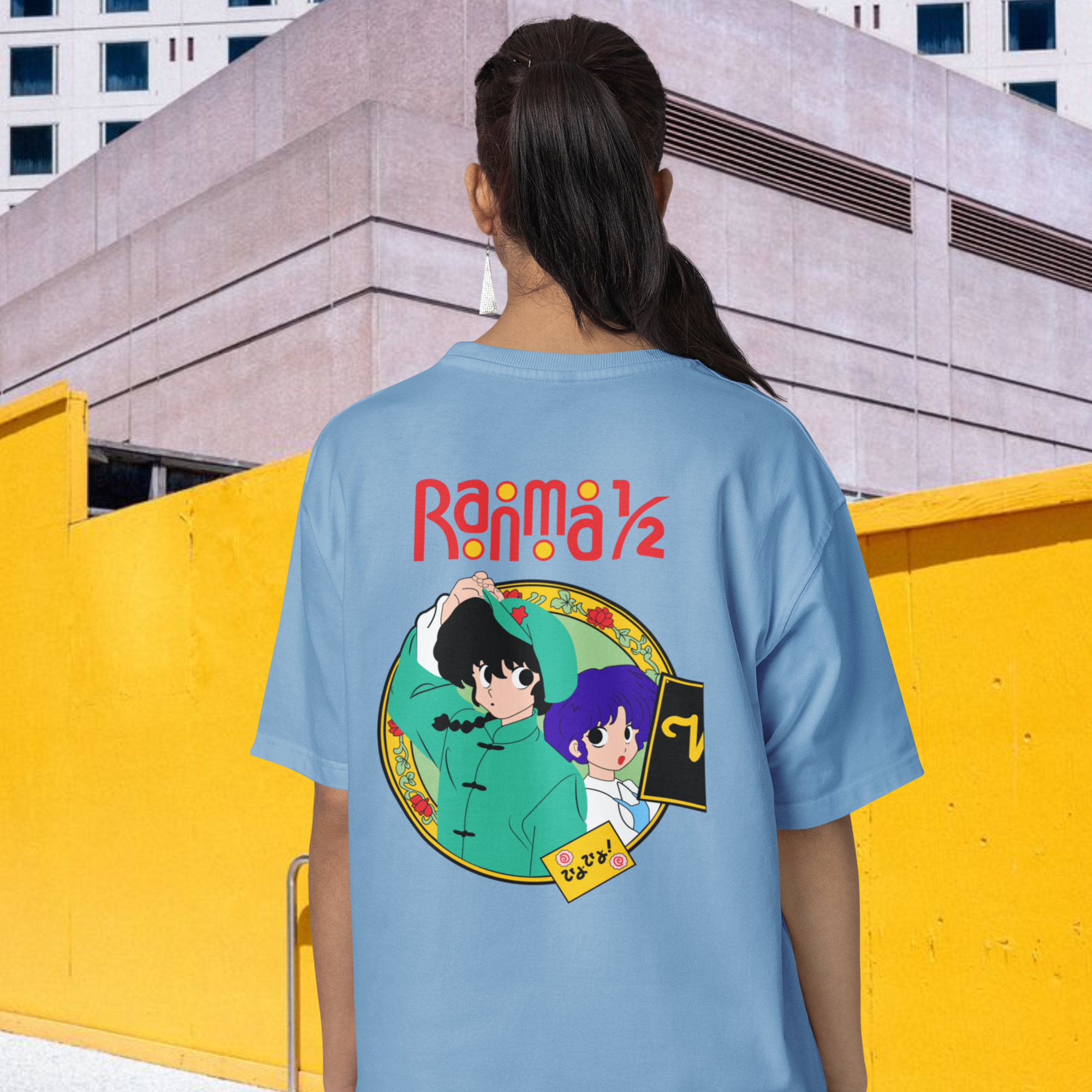 Women Ranma & Akane Graphic back printed oversized Tee