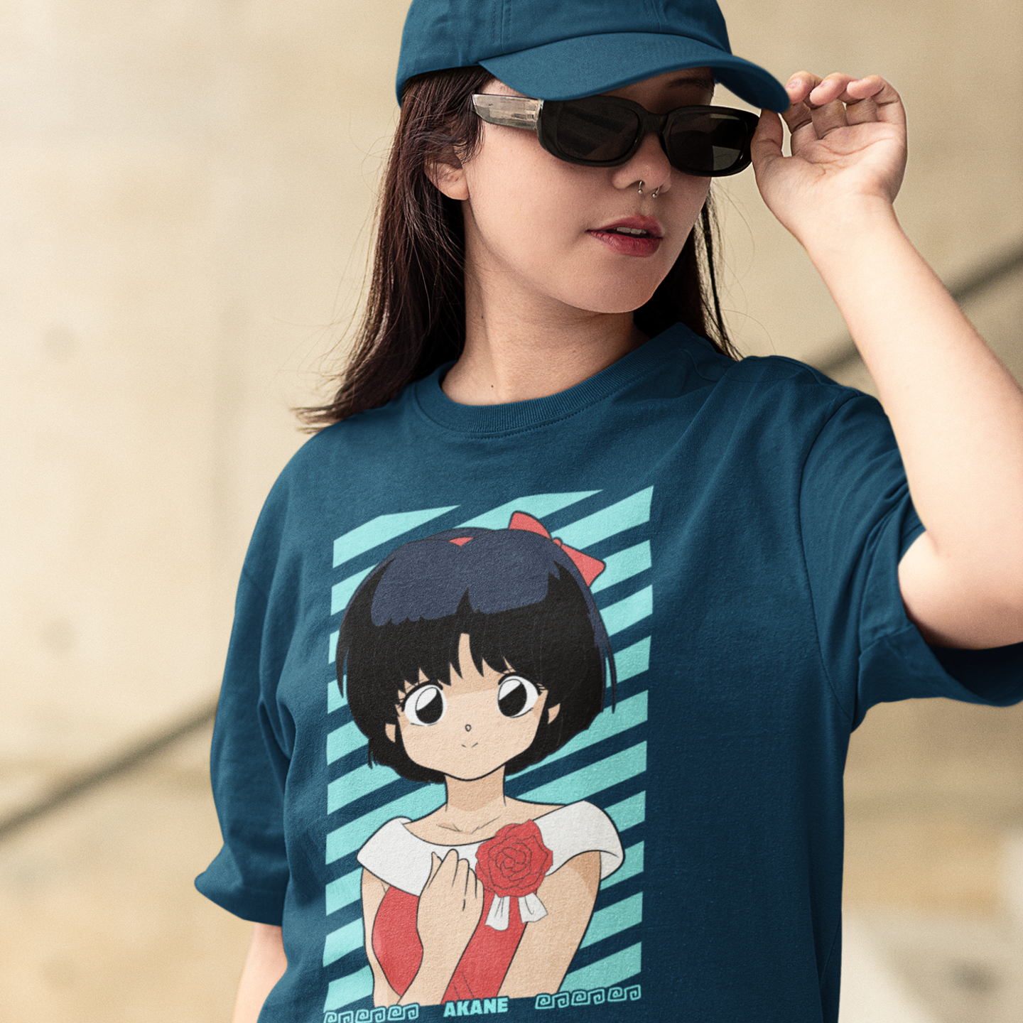 Women Akane tendo Graphic printed oversized Tee