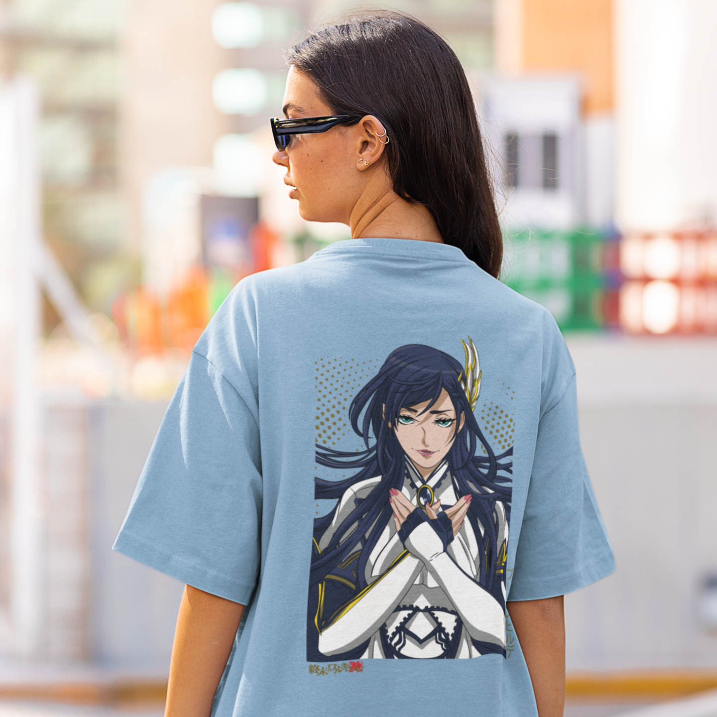 Women Ragnarök series graphic back printed oversized Tee