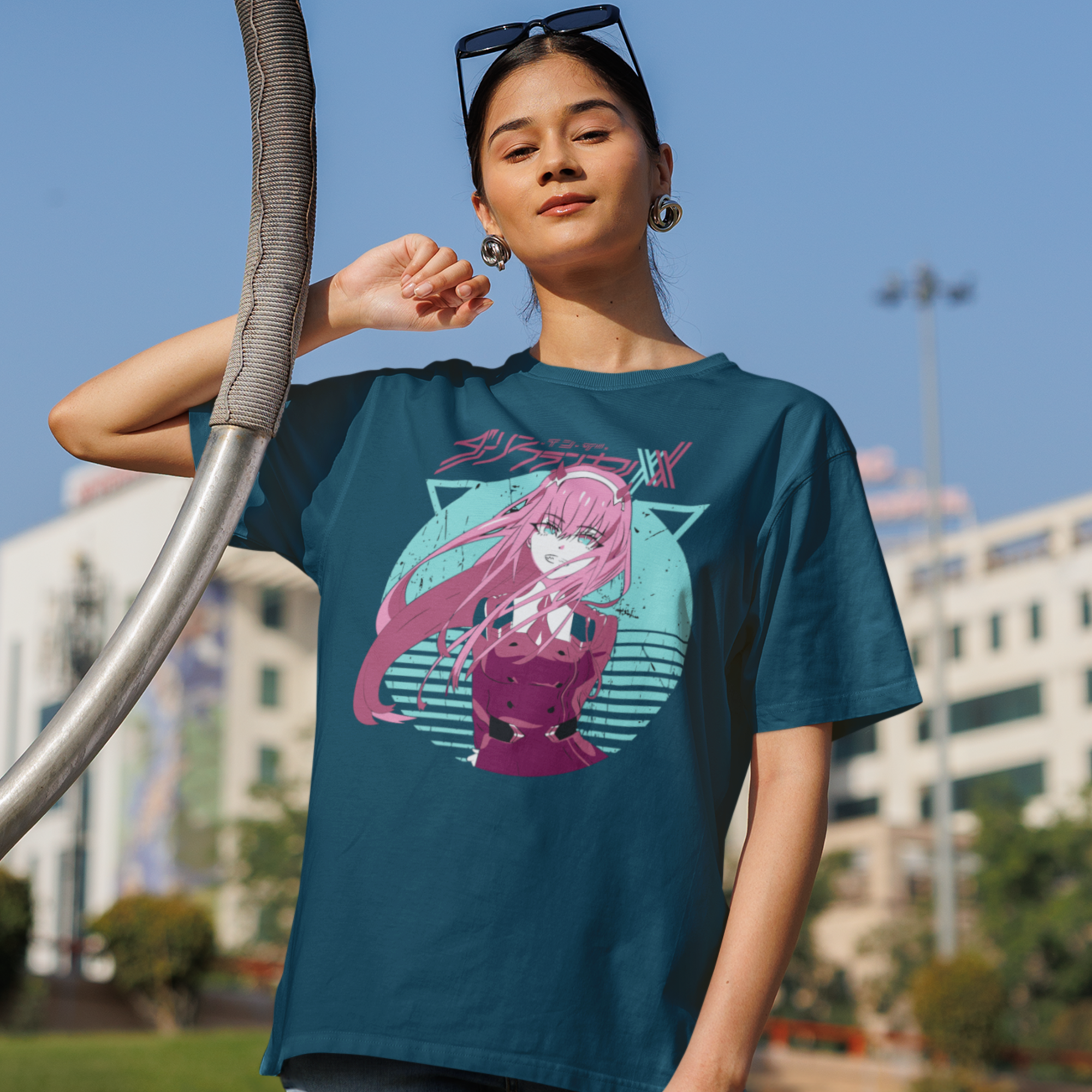 Women Dan machi graphic printed oversized Tee