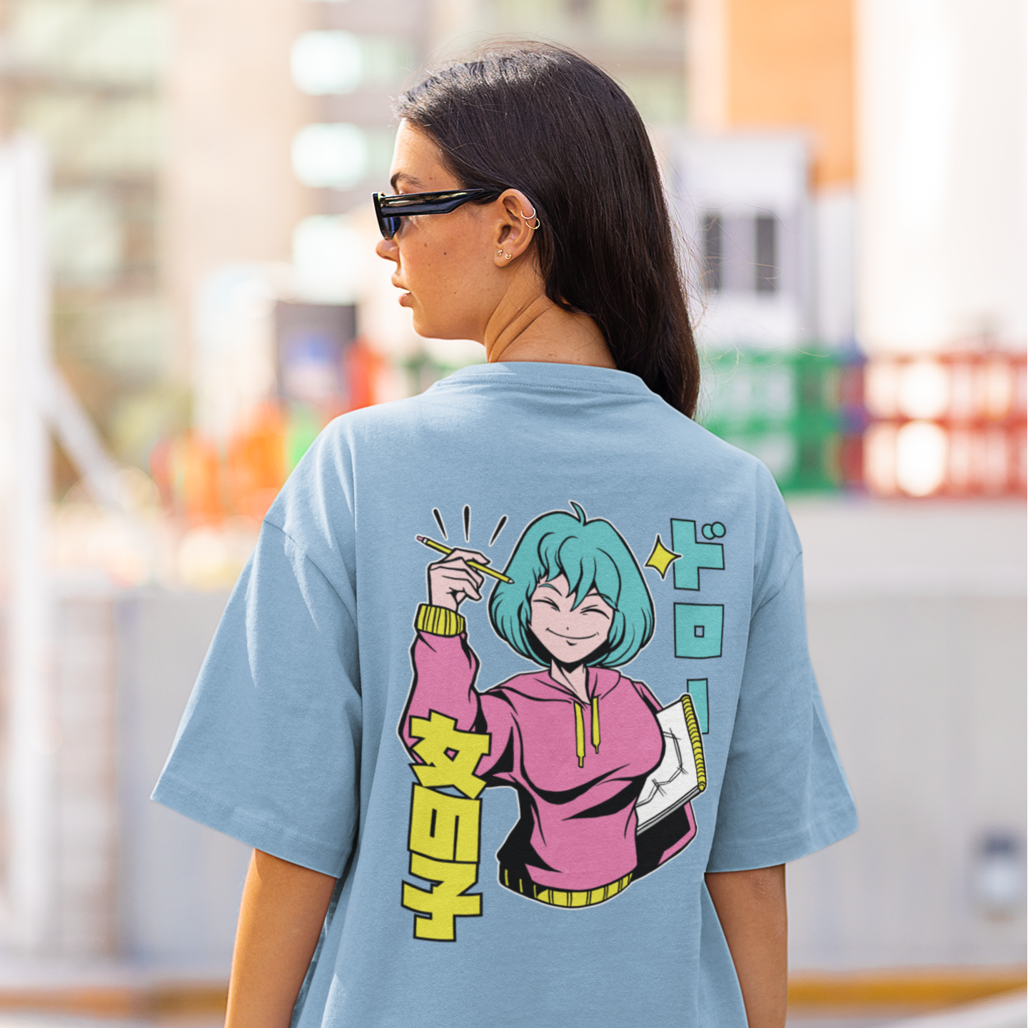 Women Haikyuu graphic back printed oversized Tee