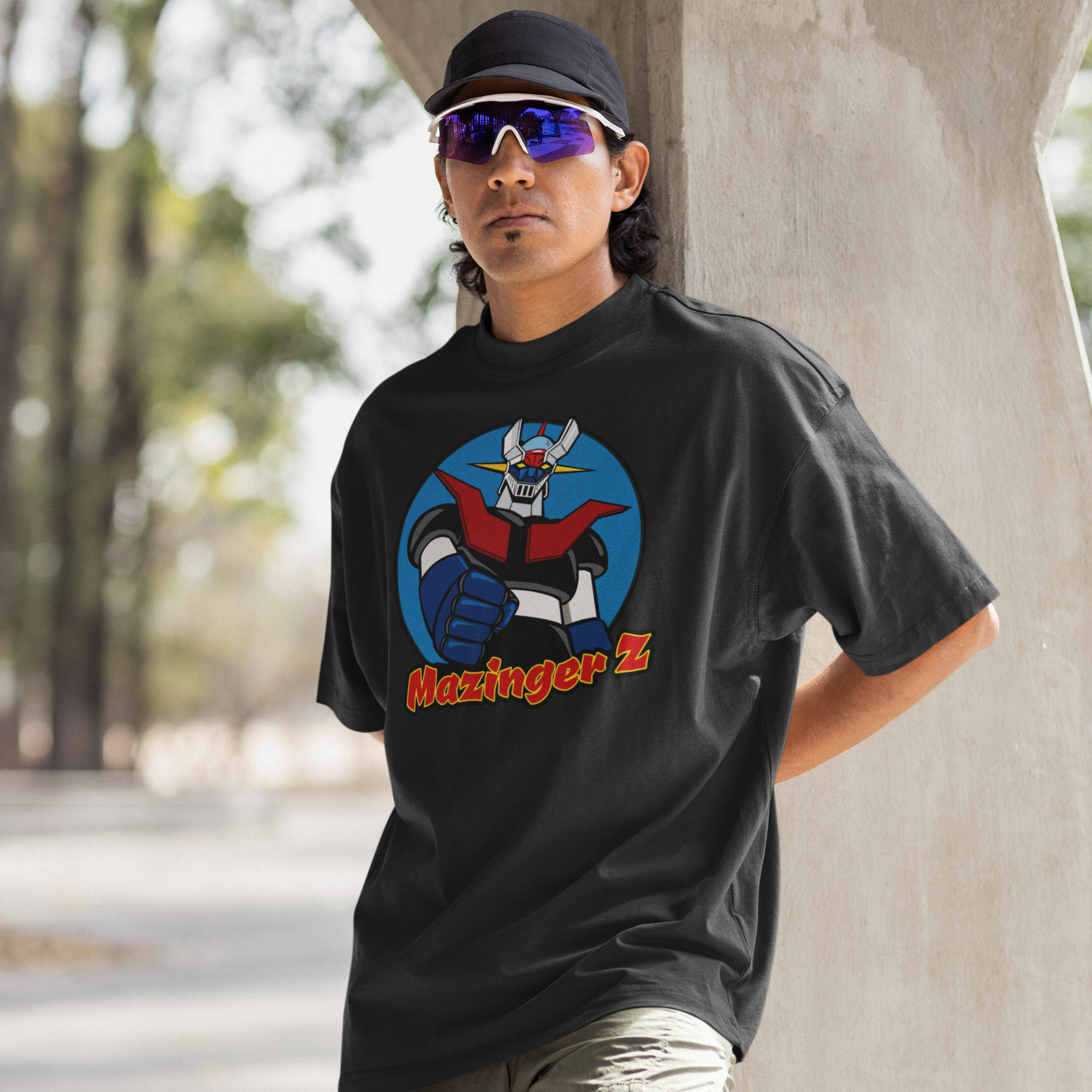 Men Mazinger''z Retro graphic printed oversized Tee