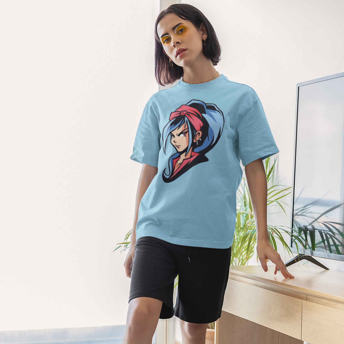 Women Hija''de graphic crew neck oversized Tee