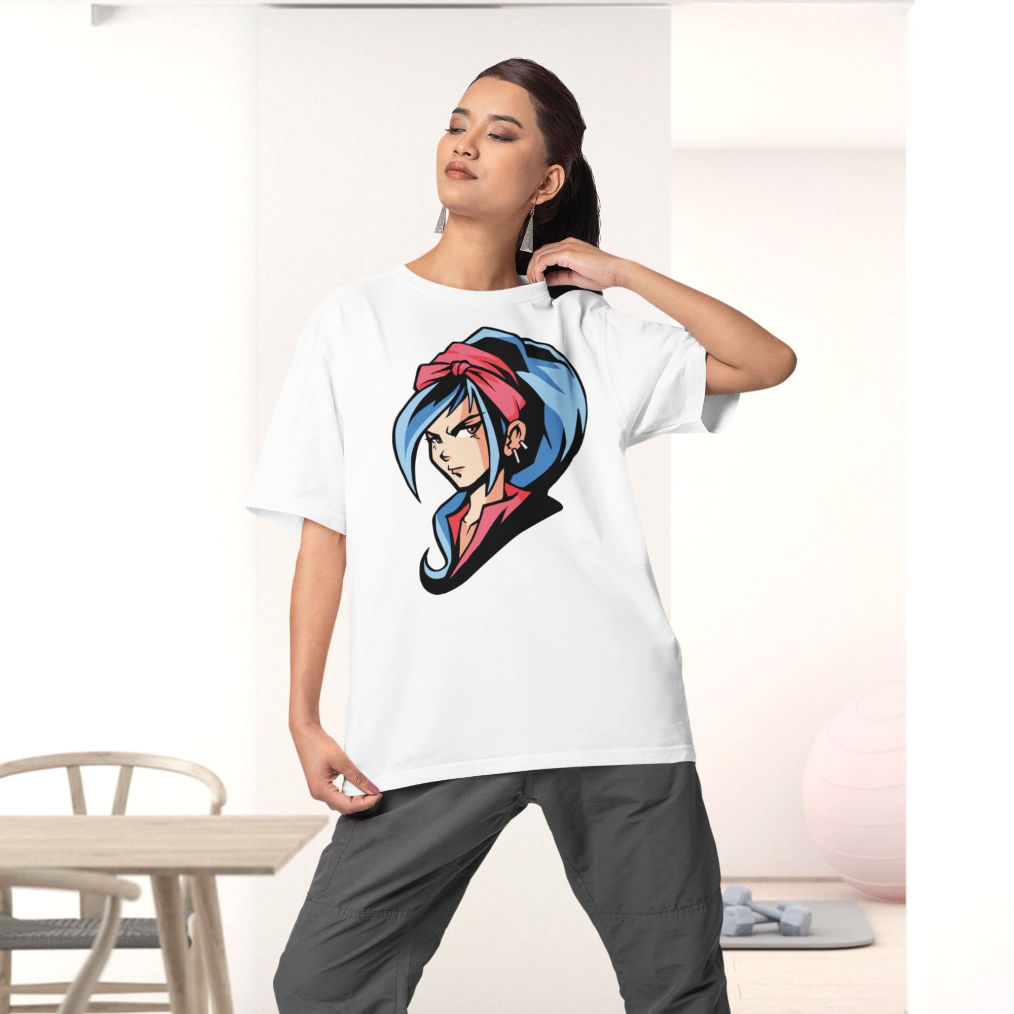 Women Hija''de graphic crew neck oversized Tee