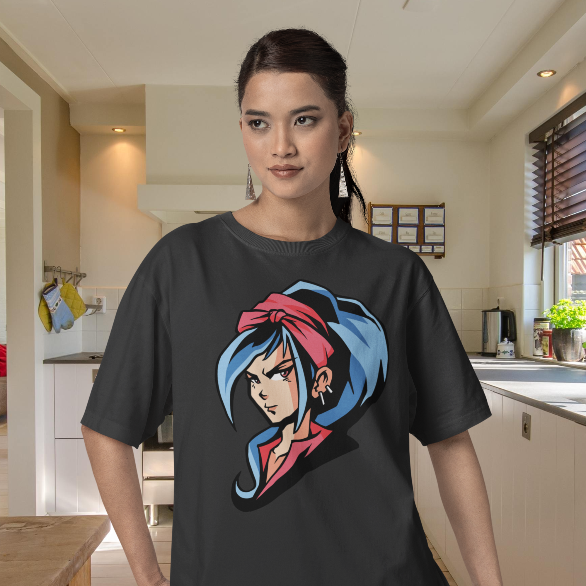 Women Hija''de graphic crew neck oversized Tee