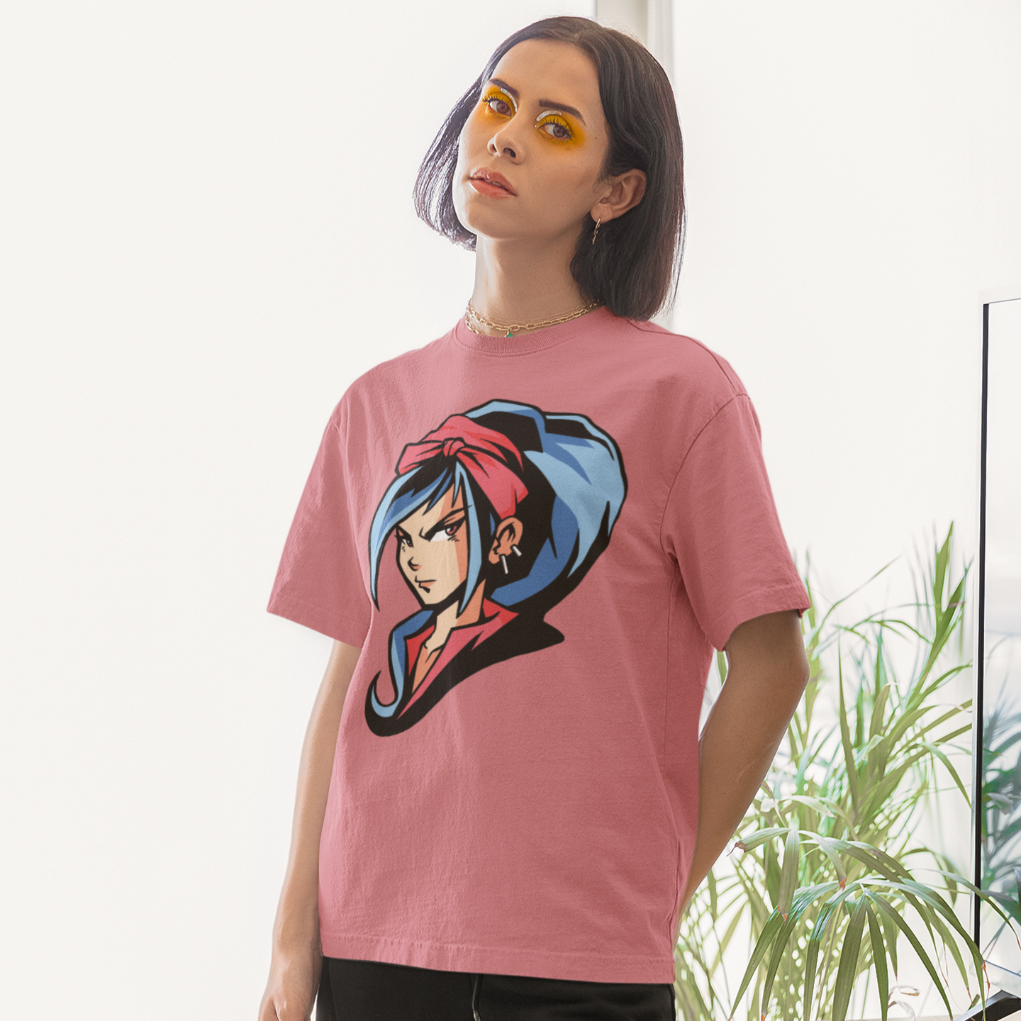 Women Hija''de graphic crew neck oversized Tee