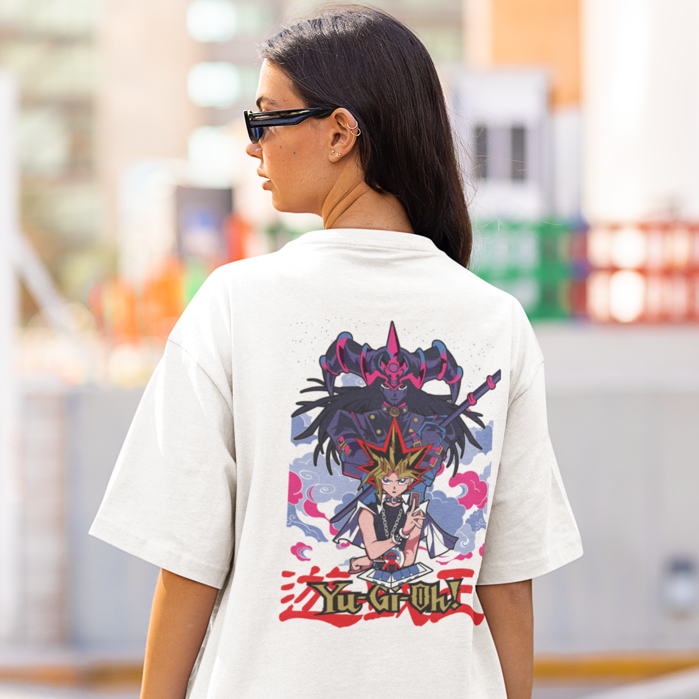 Women Yuugi-oh graphic back printed oversized Tee