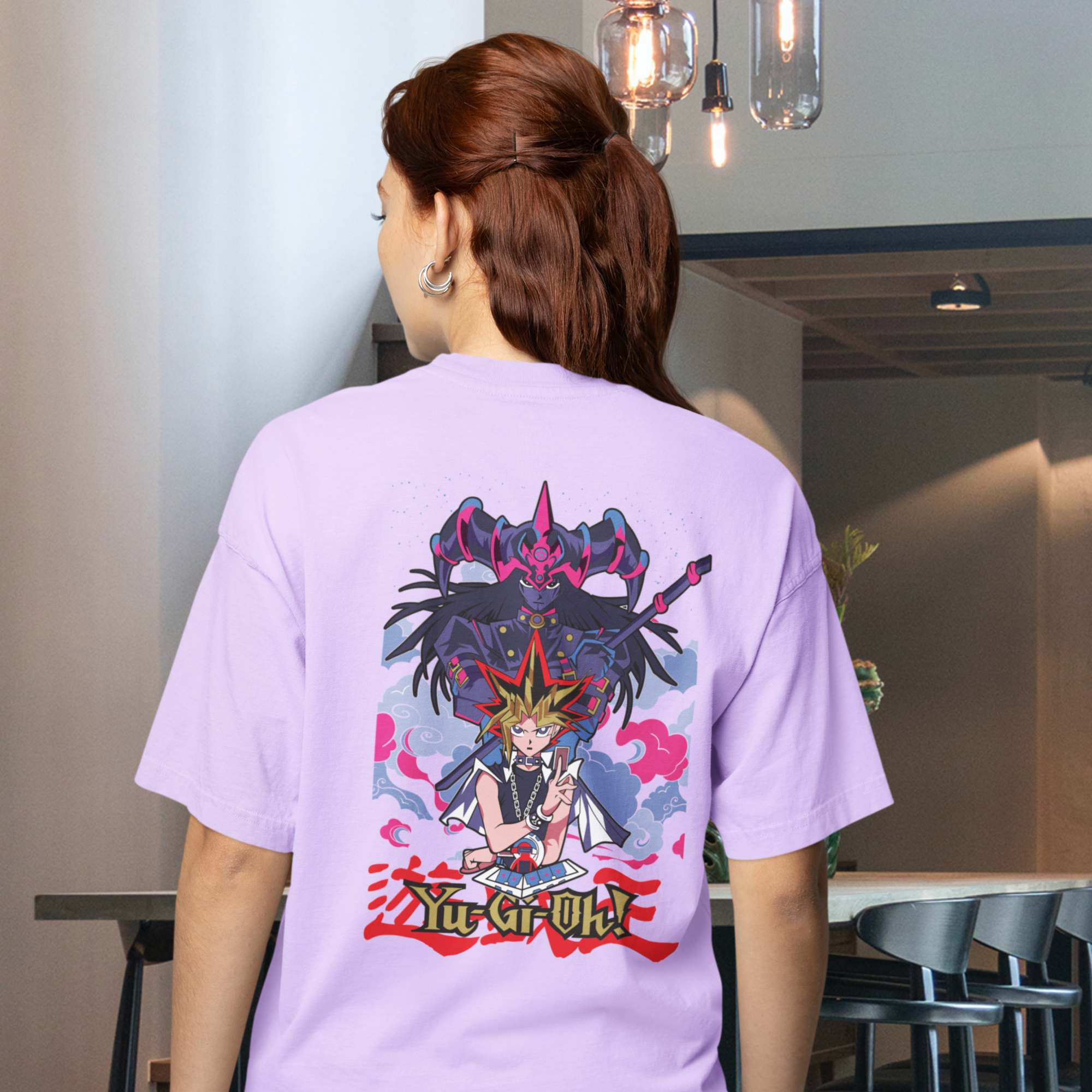 Women Yuugi-oh graphic back printed oversized Tee