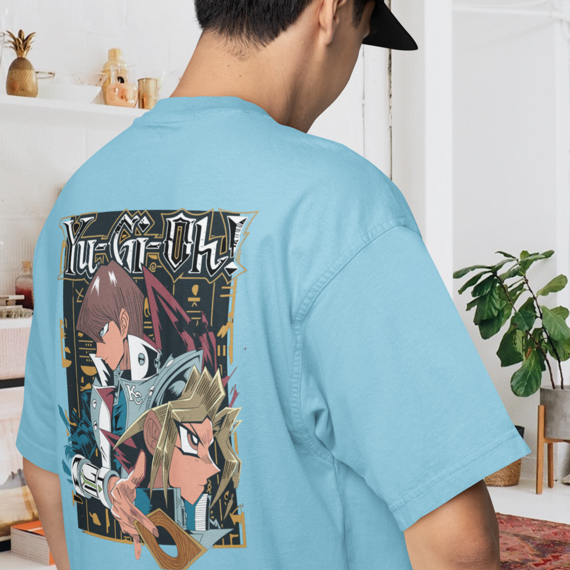 Men Seto Kaiba Graphic back printed oversized Tee