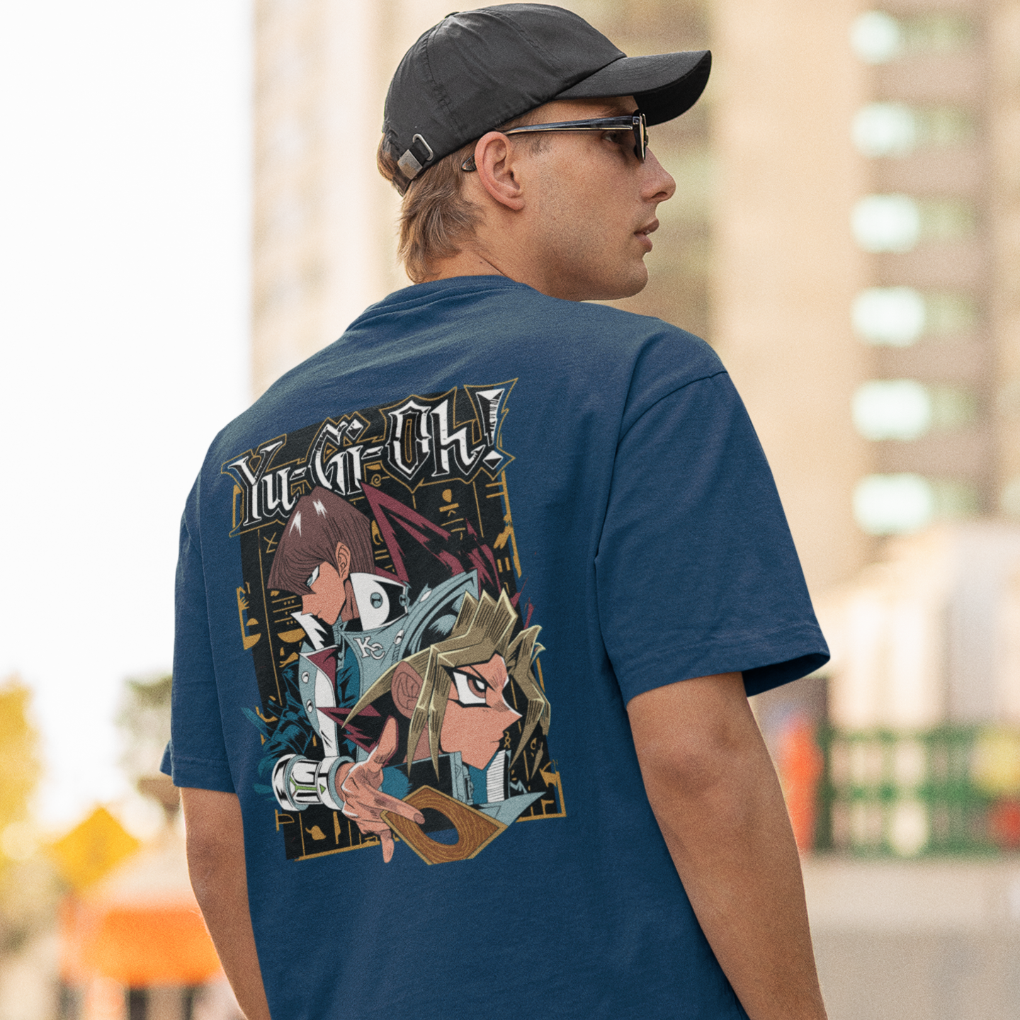 Men Seto Kaiba Graphic back printed oversized Tee