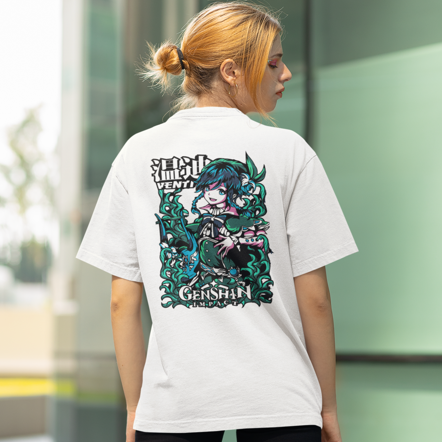 Women Venti-ex-transformed graphic back printed oversized Tee