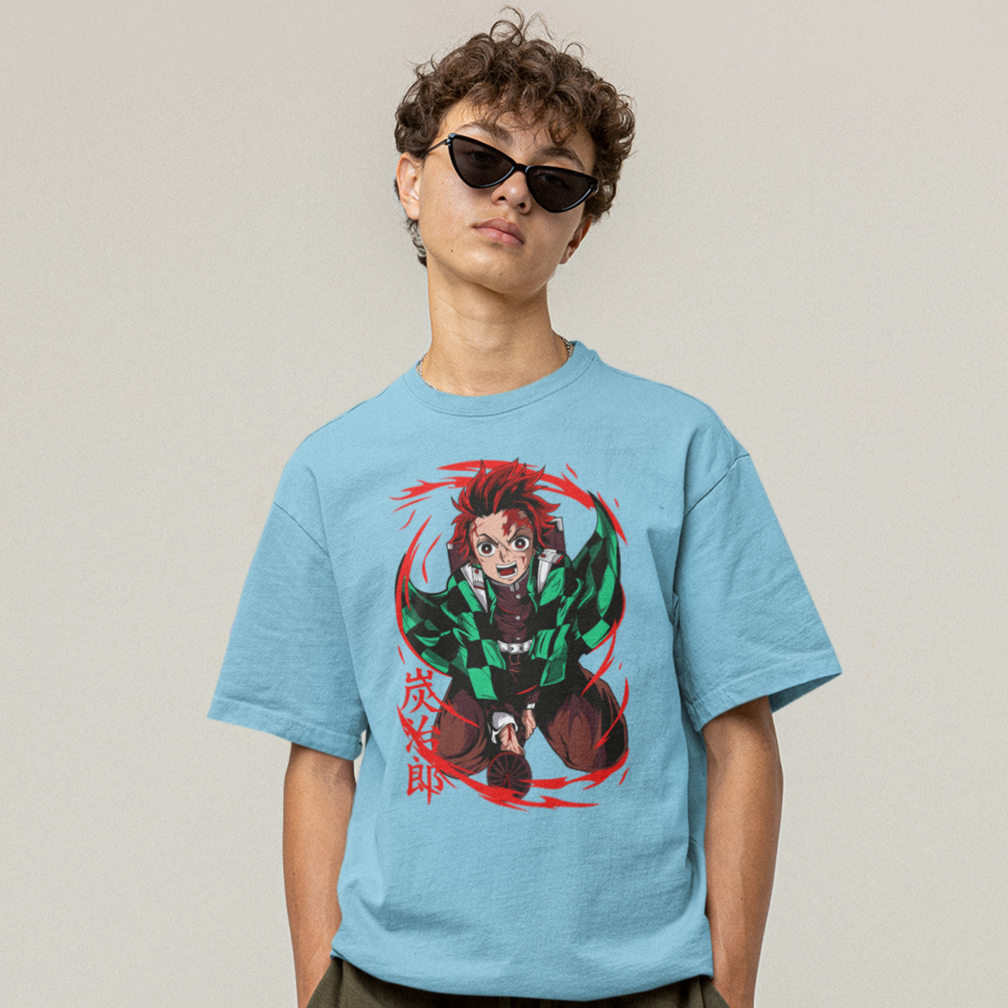 Anime epic printed Oversized crew neck Tee For Men