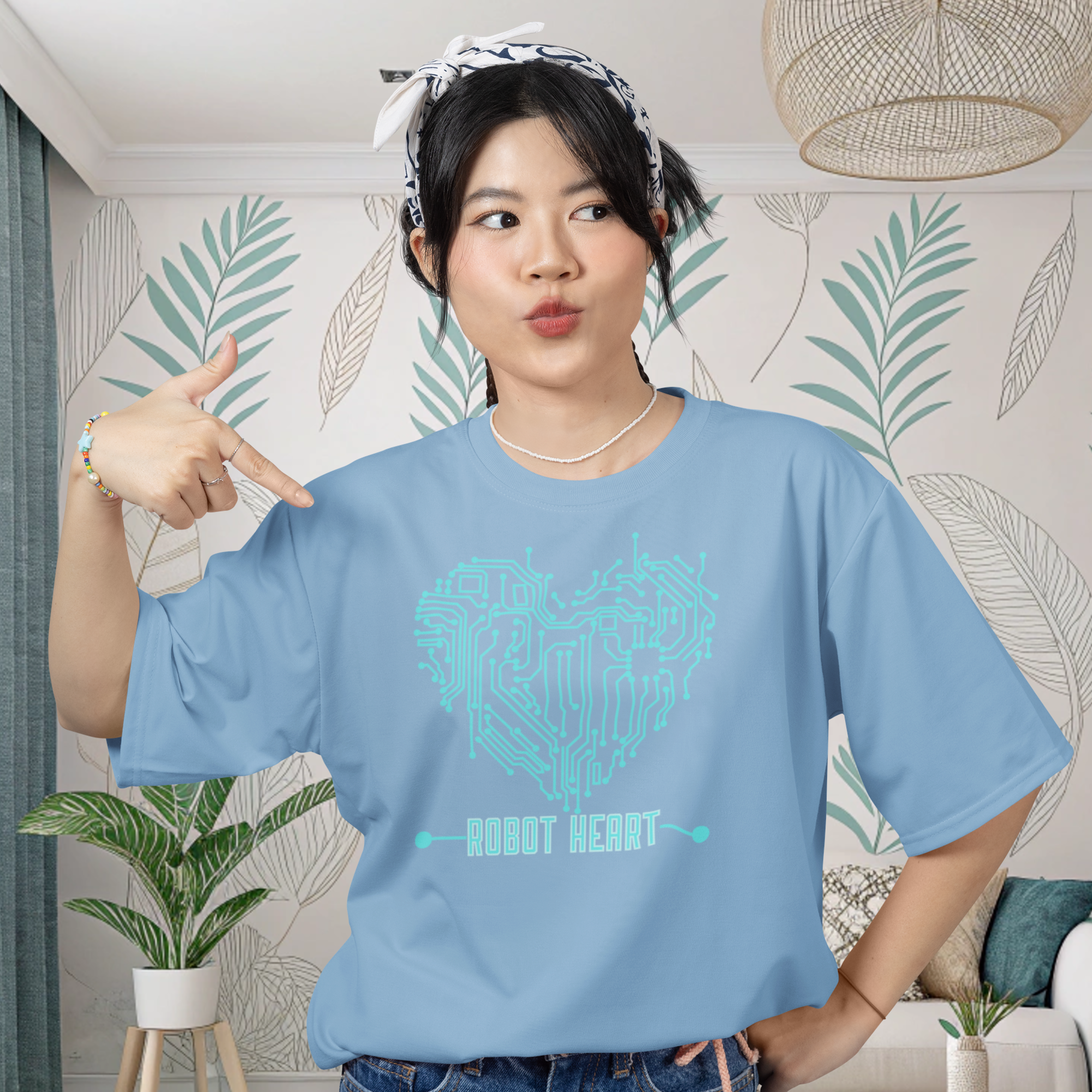 Women graphic text printed oversized T-shirt