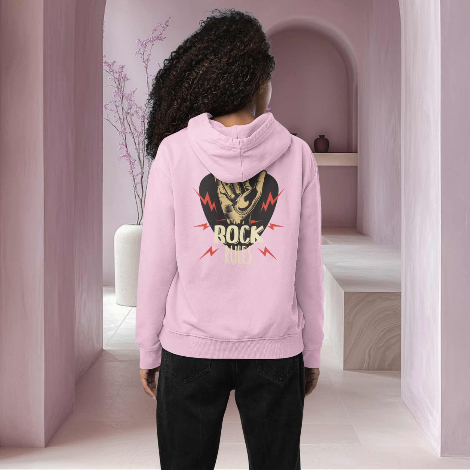 Women classic fit graphic back printed streetwear Hoodie