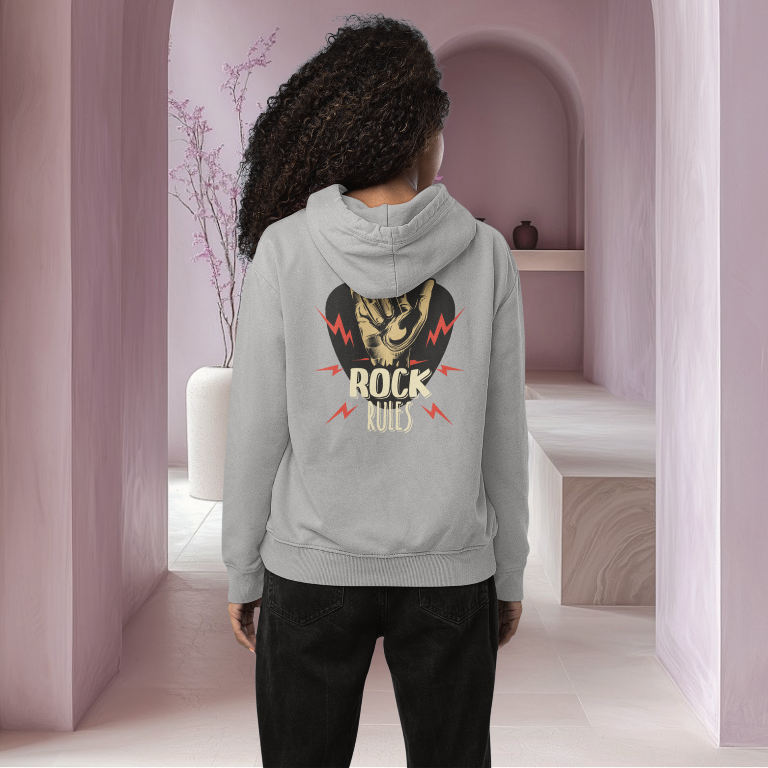 Women classic fit graphic back printed streetwear Hoodie