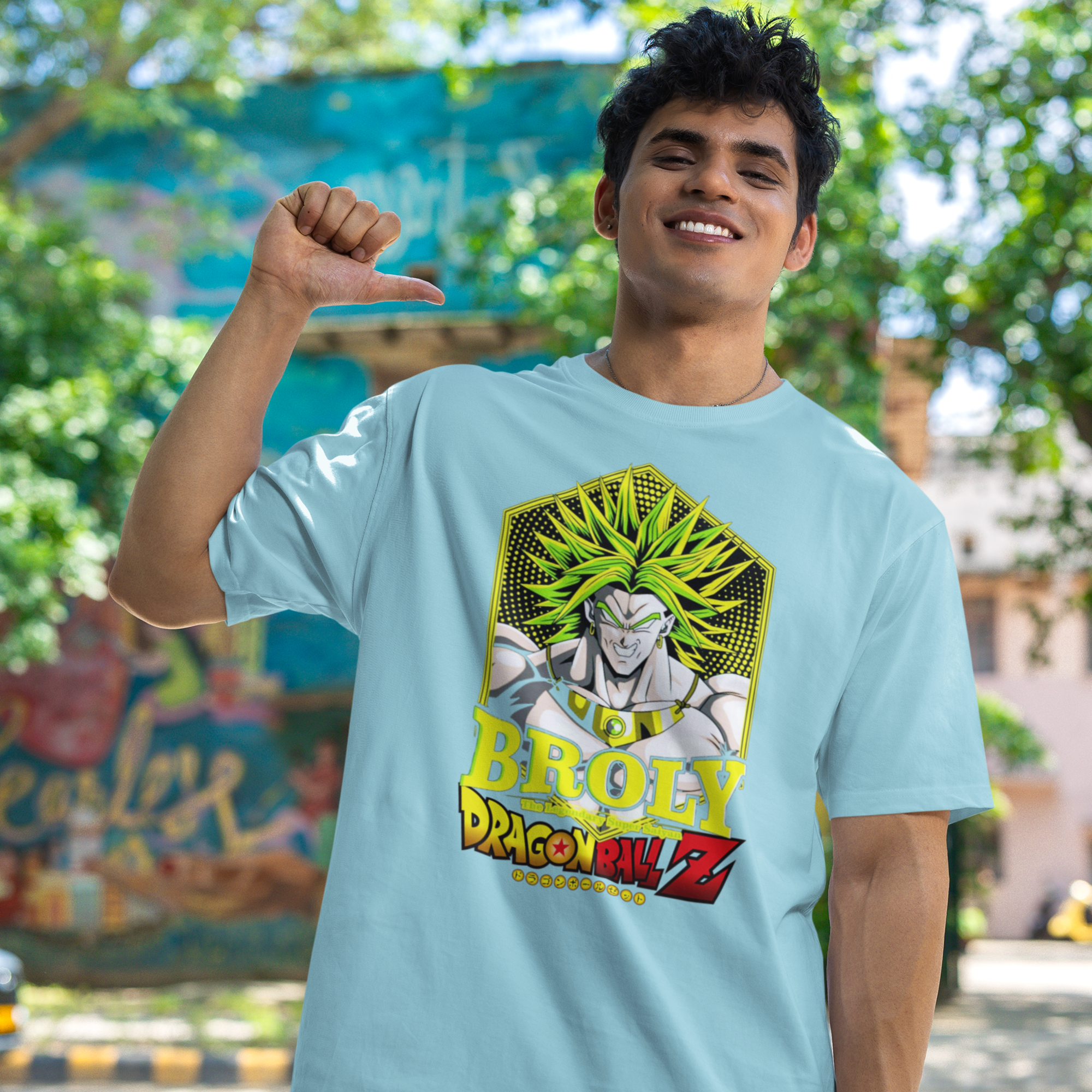 Men Broly dragon ball graphic printed oversized Tee