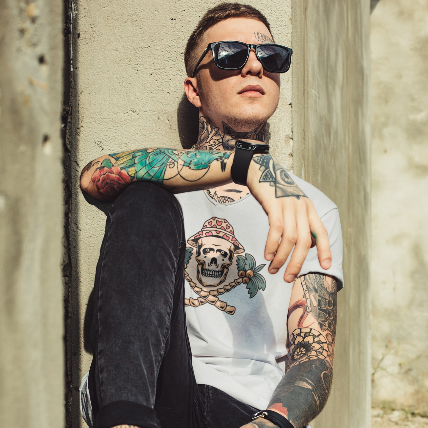 Men's printed streetwear round neck half sleeve T-Shirt