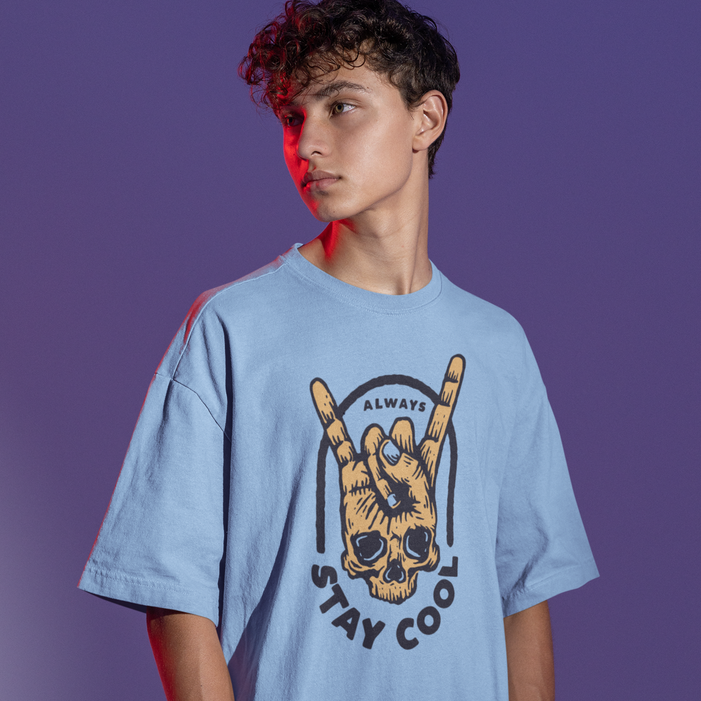 printed streetwear tee for men oversized fit