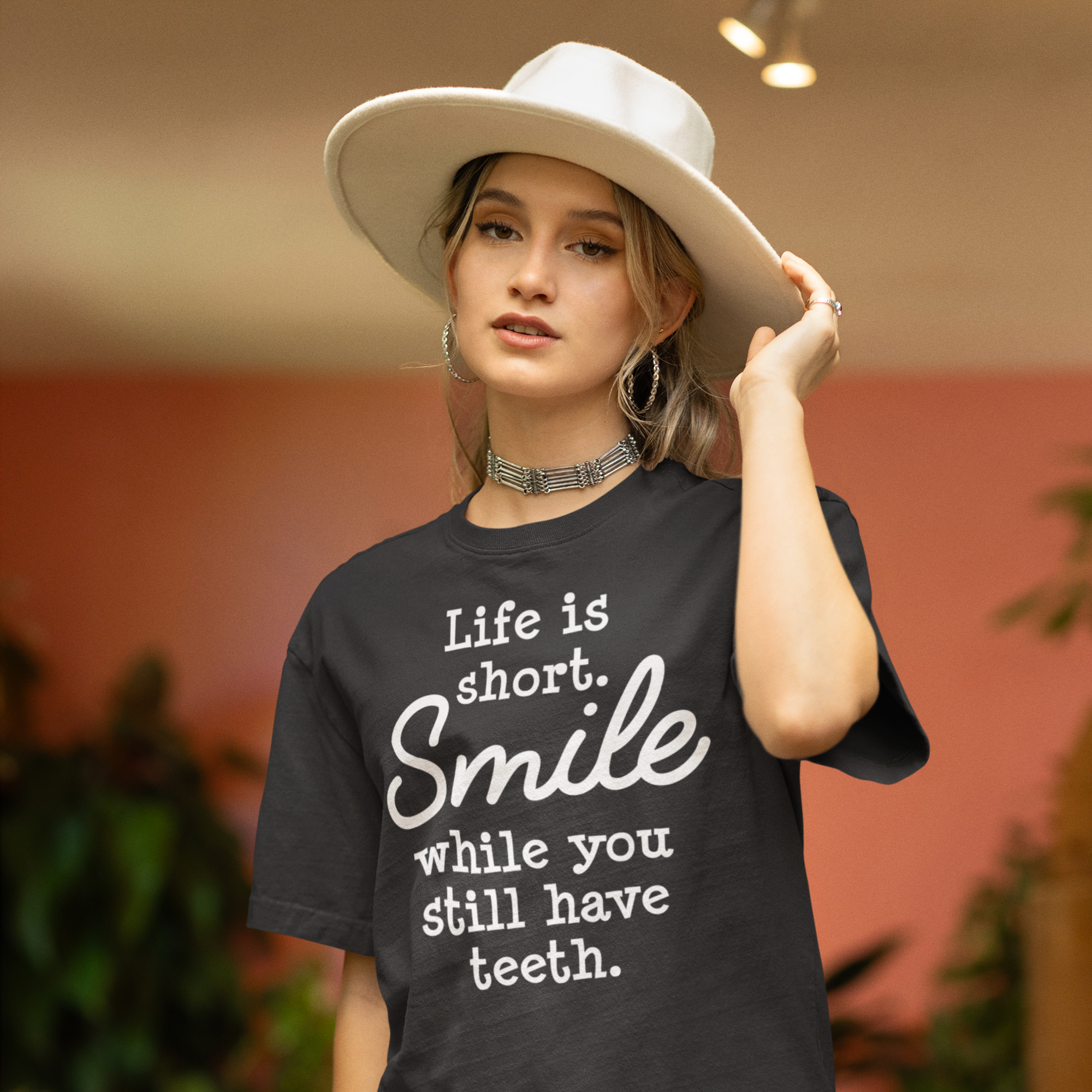 Women motivational text Round neck oversized T-Shirt