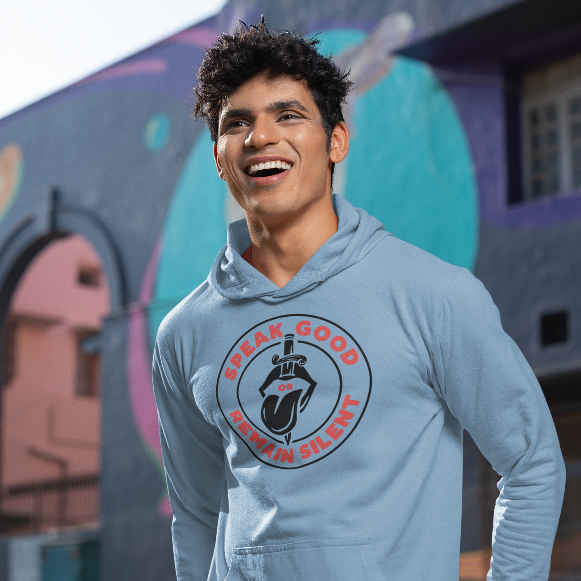 Men’s classic fit streetwear hoodie with bold print