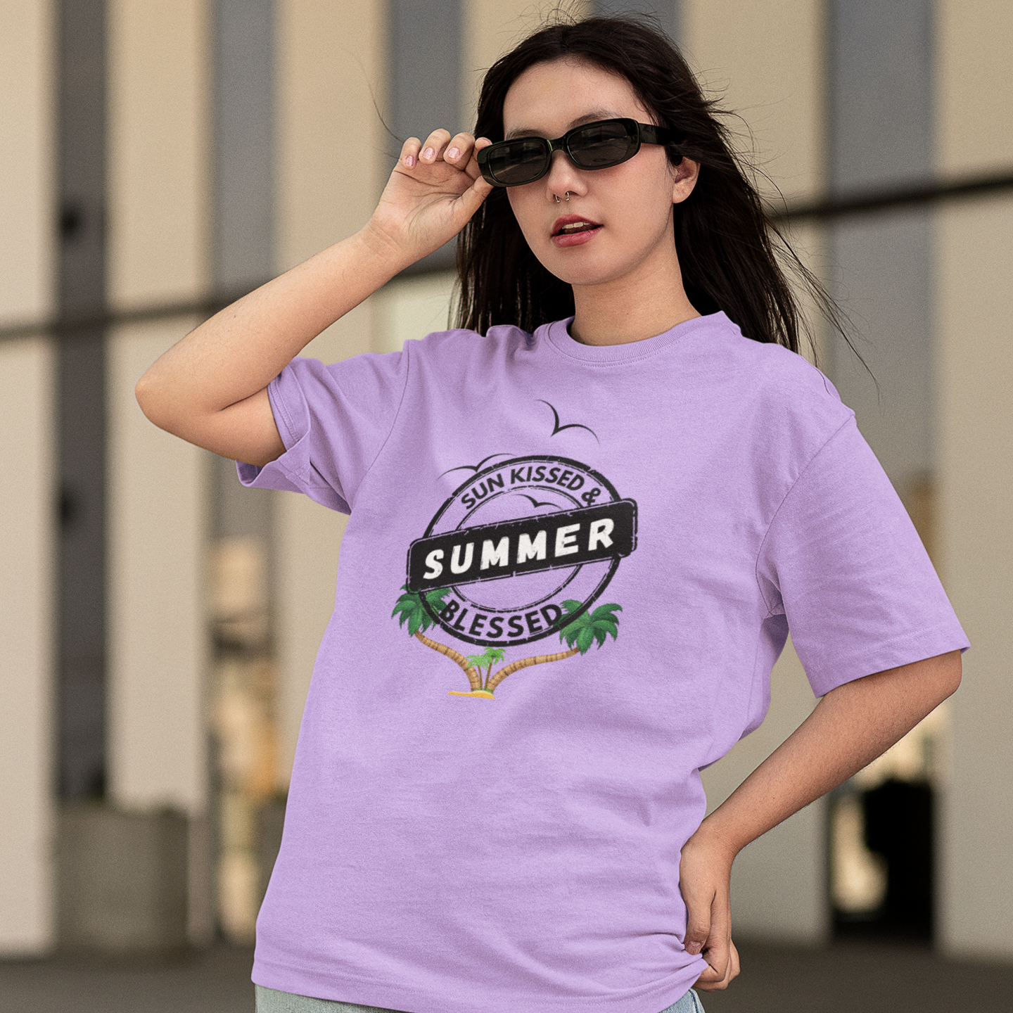 Women summer special printed round neck oversized T-Shirt