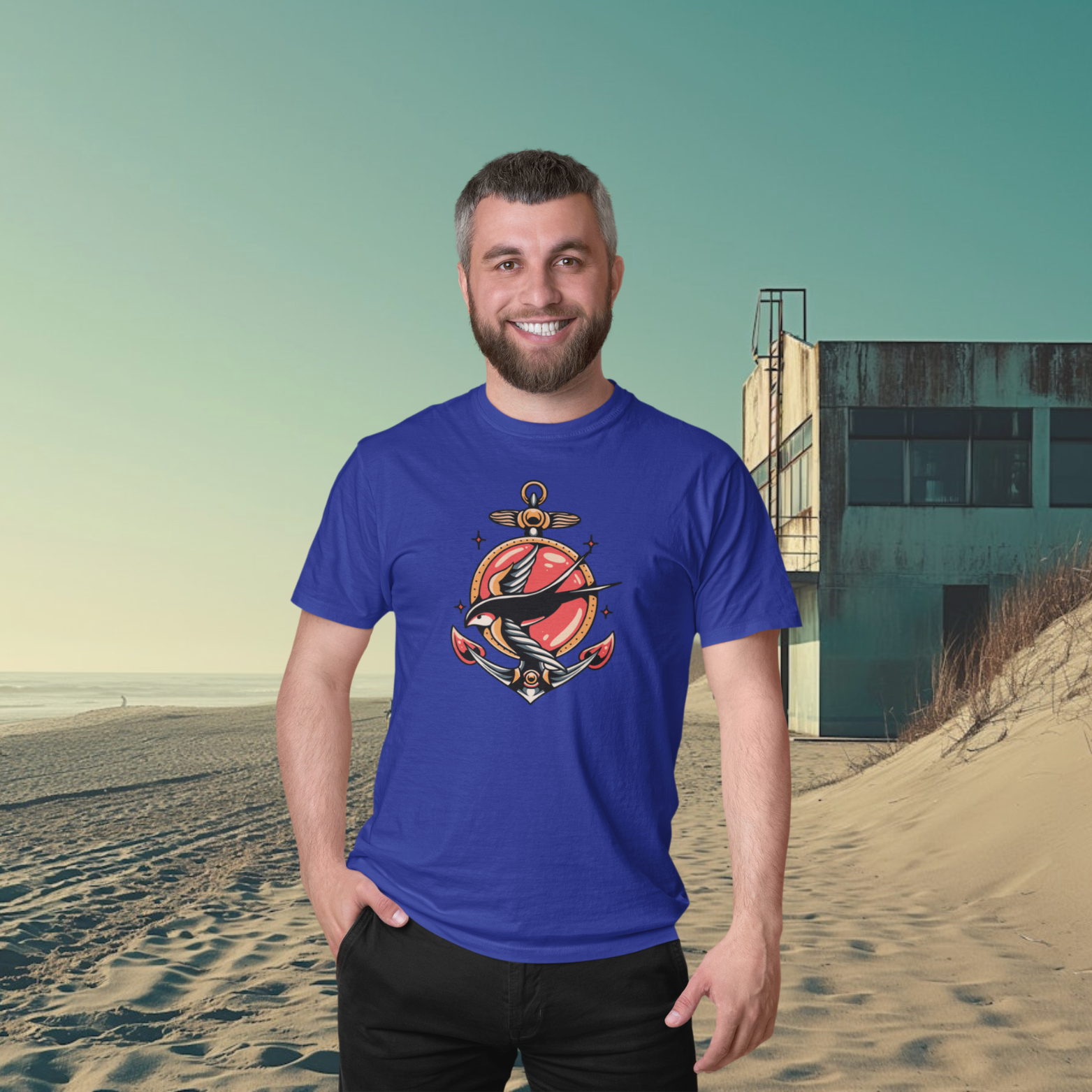 Men's printed streetwear round neck half sleeve T-Shirt