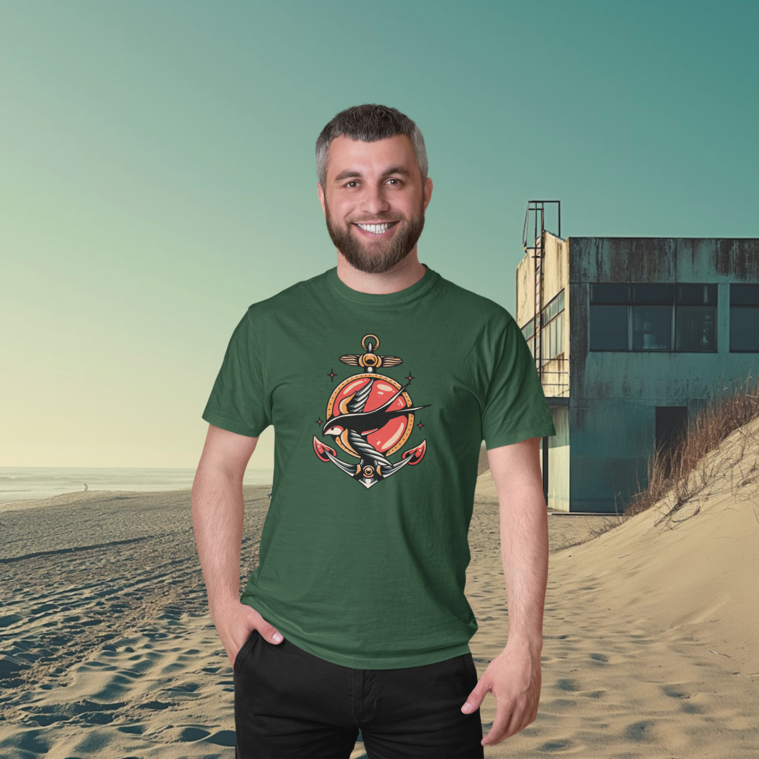 Men's printed streetwear round neck half sleeve T-Shirt