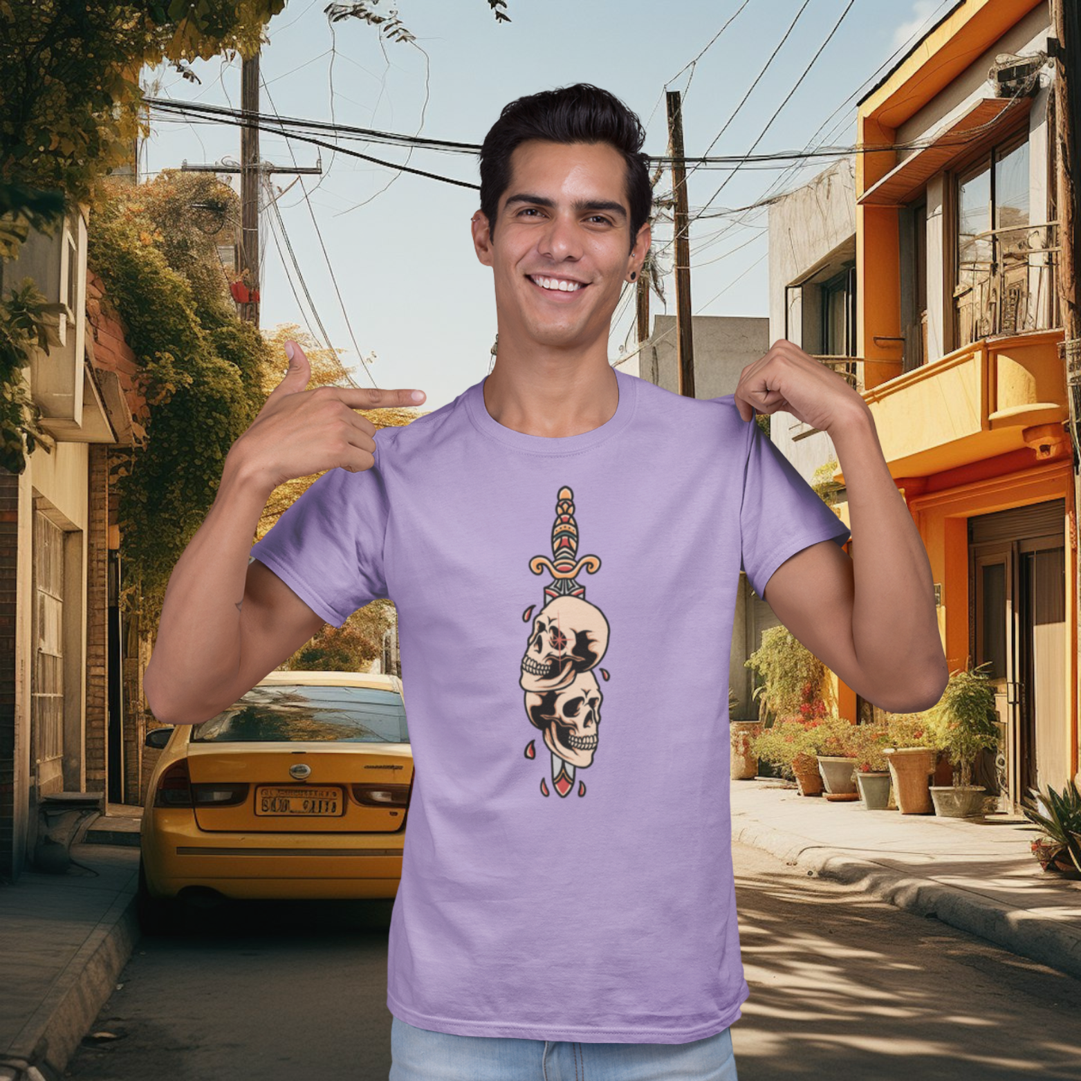 Men's printed streetwear round neck half sleeve T-Shirt