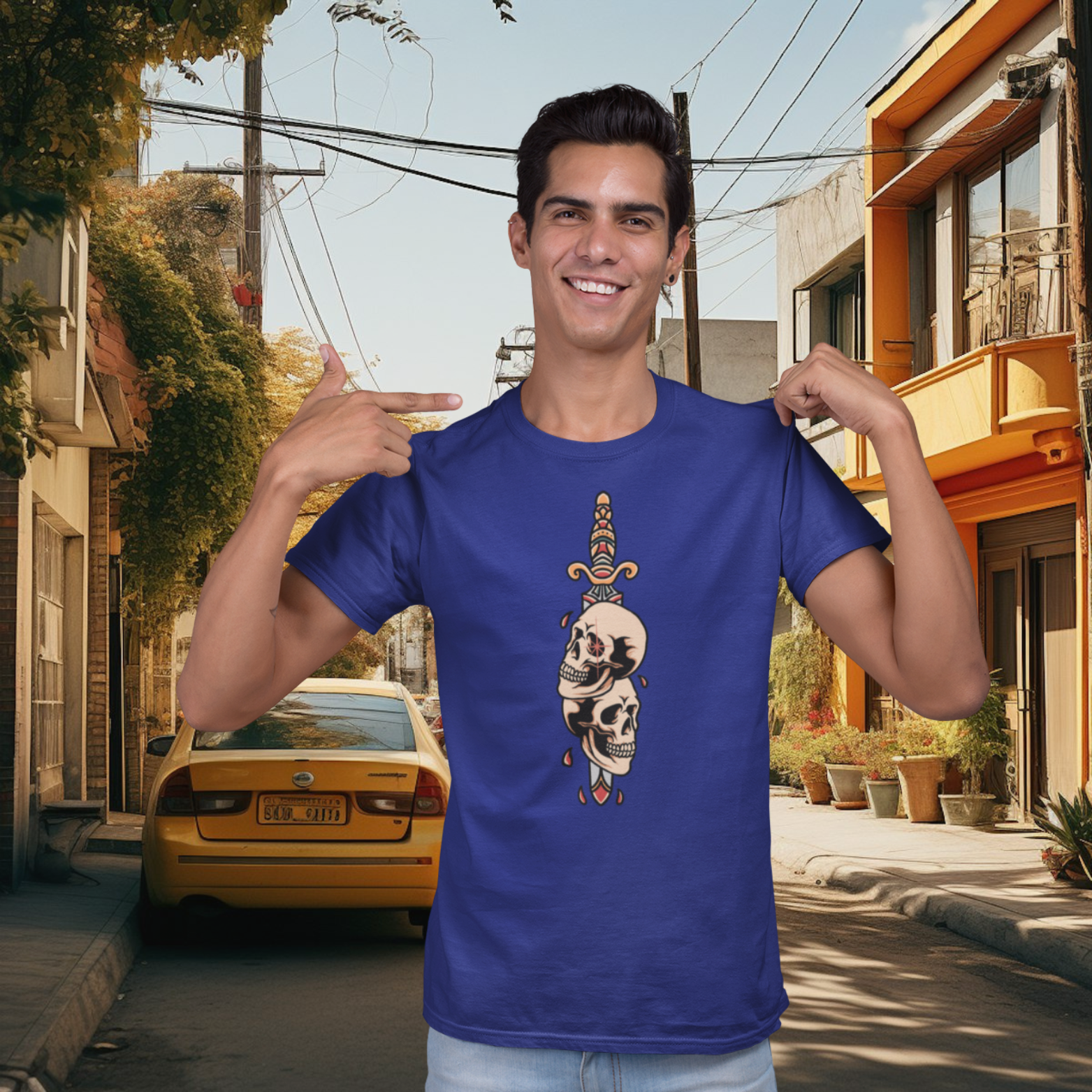 Men's printed streetwear round neck half sleeve T-Shirt
