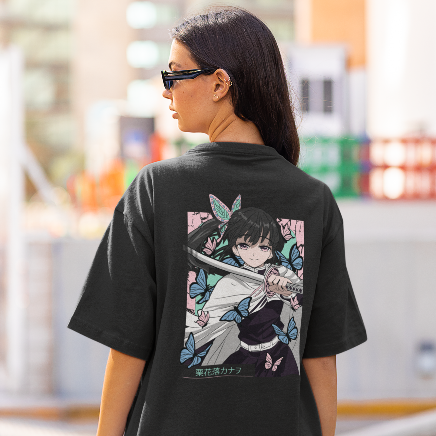 Anime epic printed Oversized Back Print crew neck Tee For Women