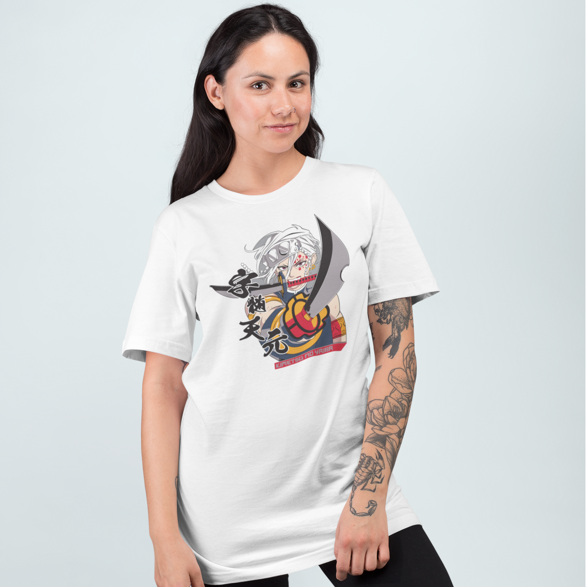 Women Tengen uzui demon slayer printed oversized Tee