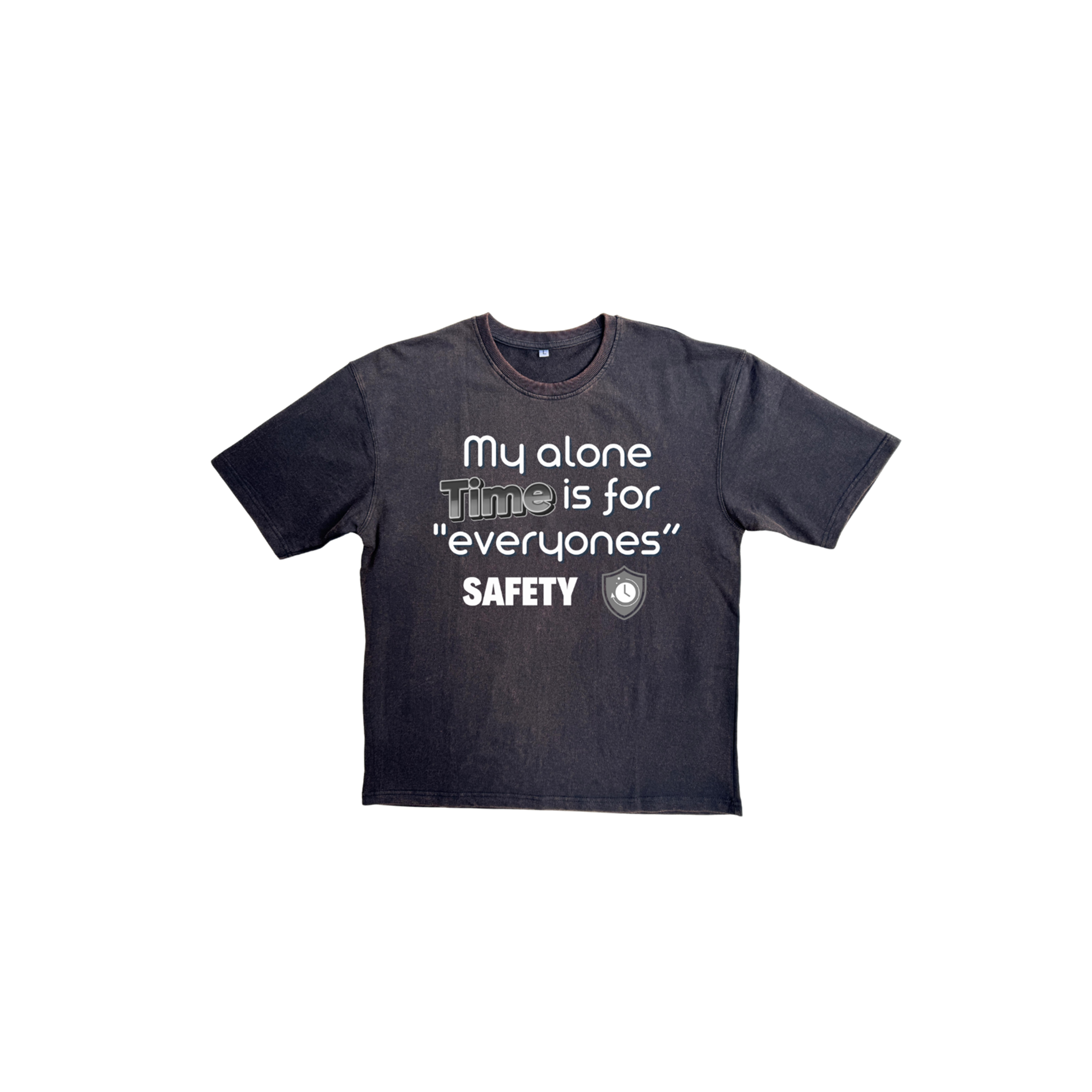 Acid wash oversized t-shirt with graphic text print for men
