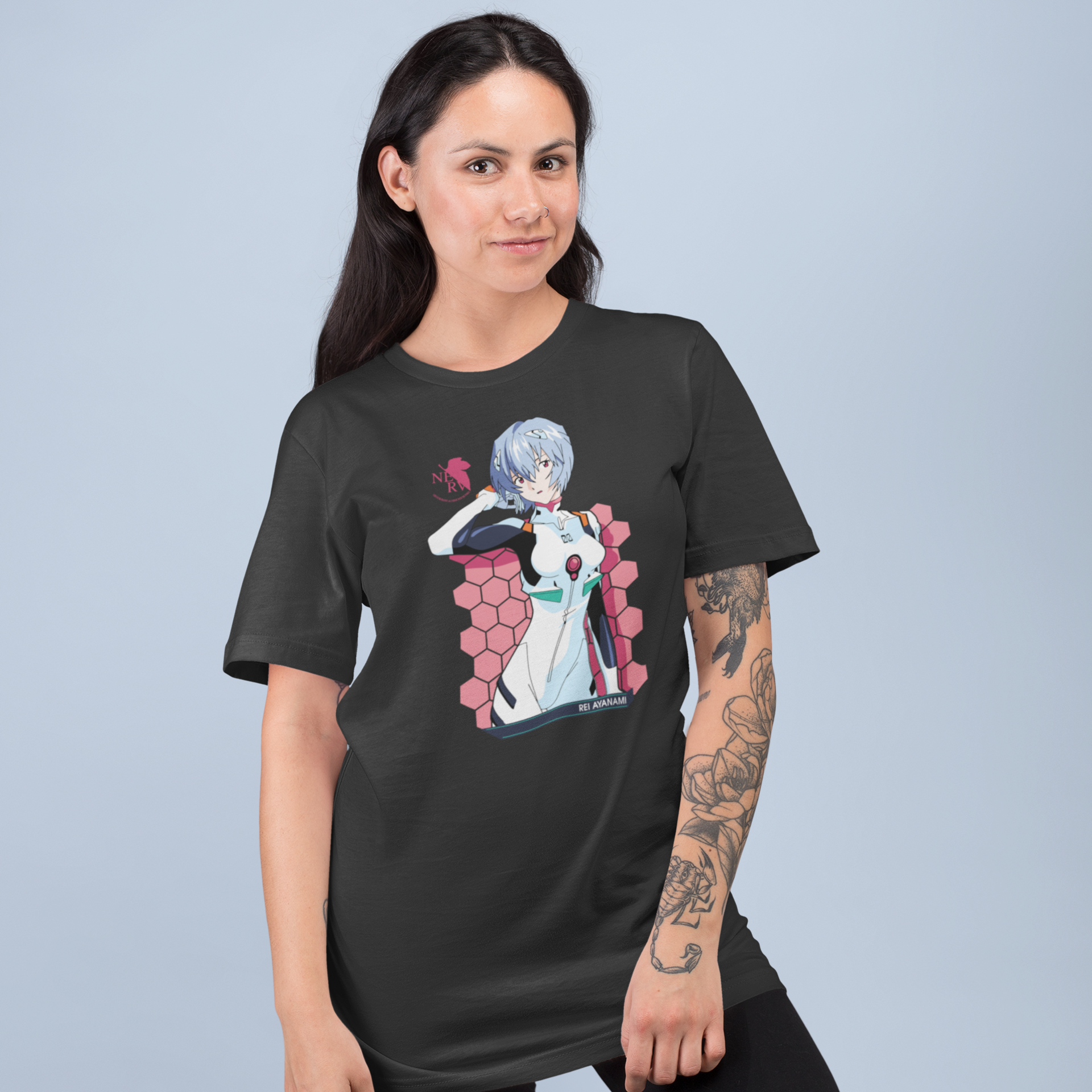 Women rei ayanami graphic printed oversized Tee